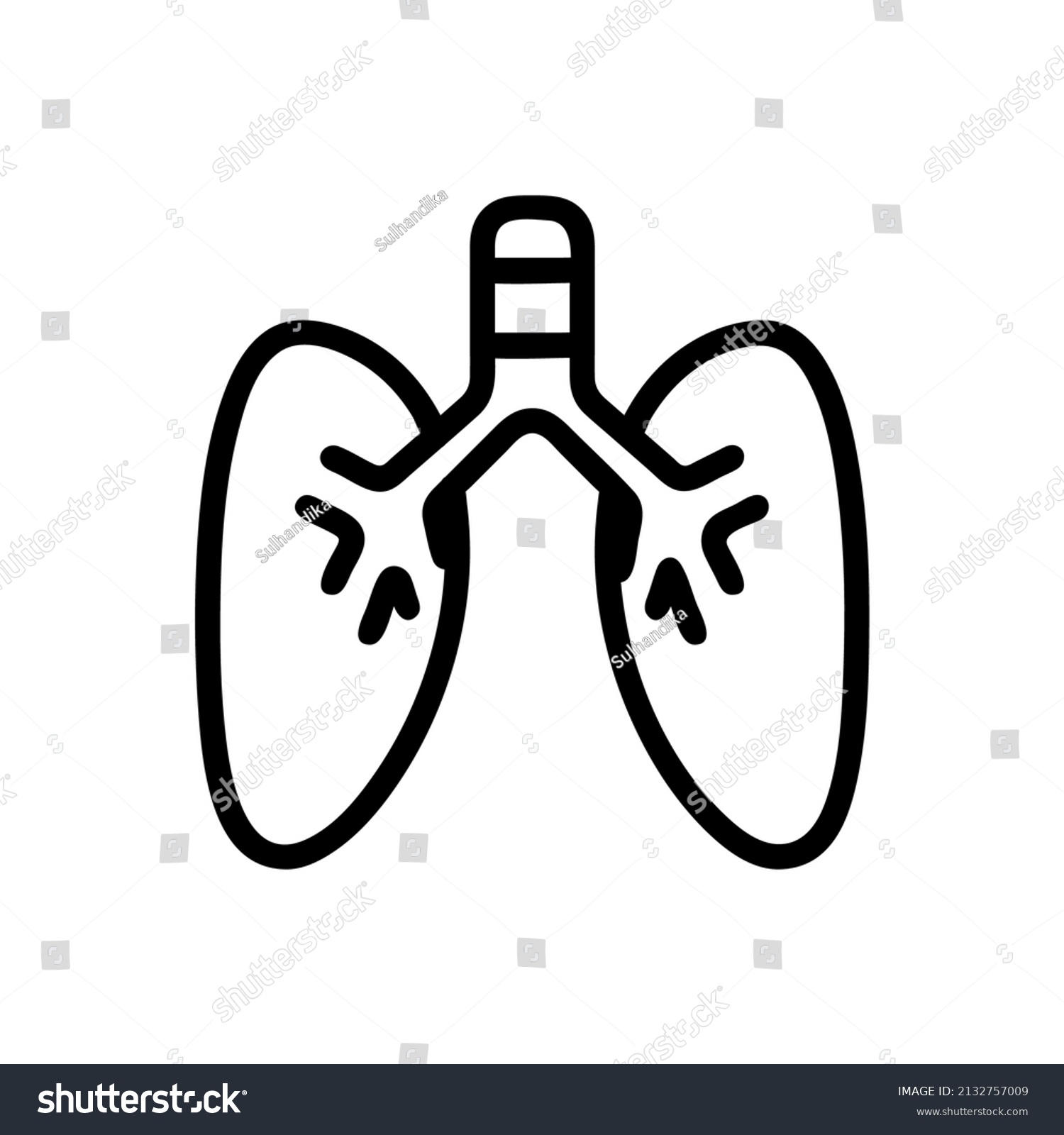 Lung Outline Icon Medical Icon Stock Vector (Royalty Free) 2132757009 ...