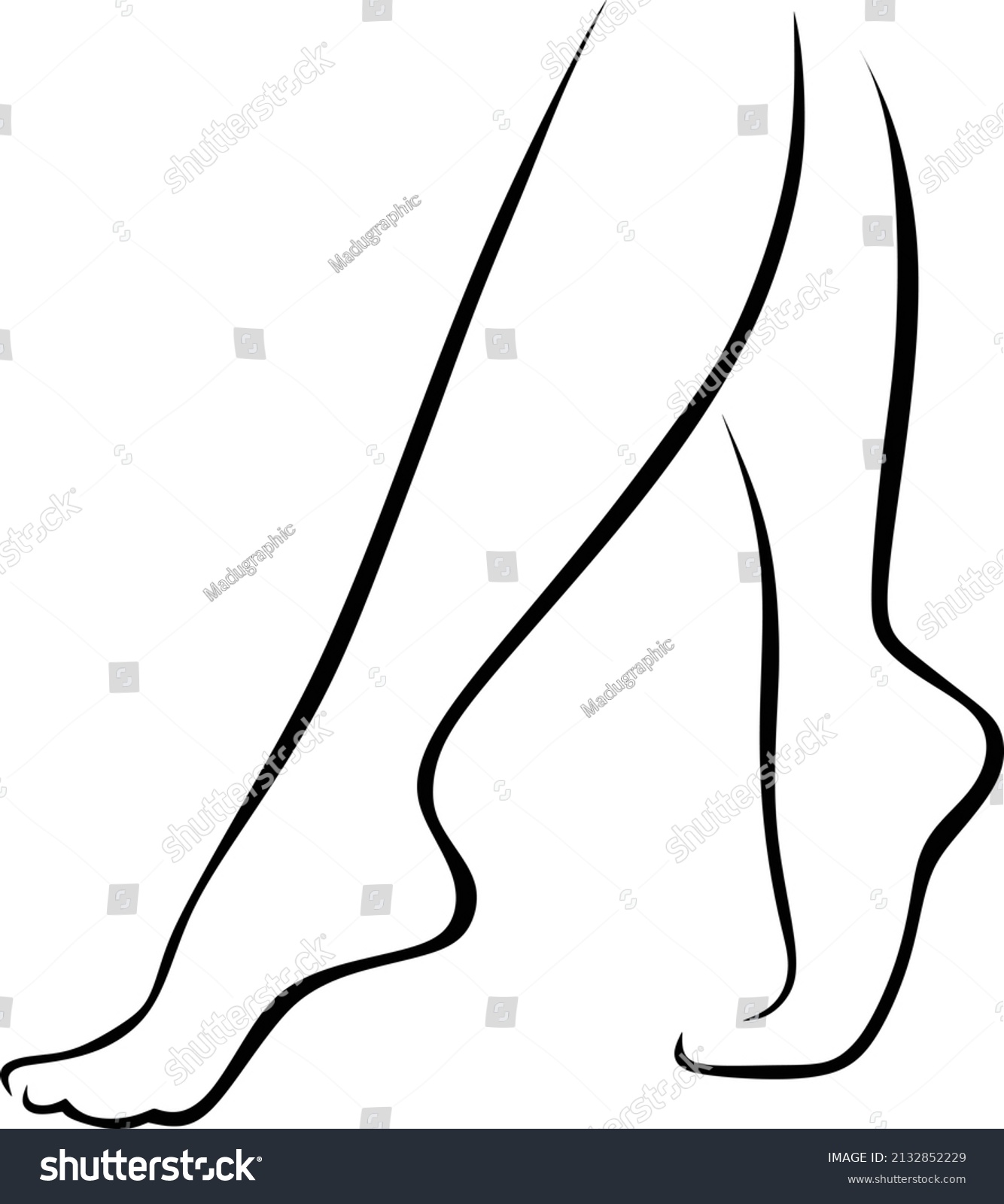 Girl Hot Leg Drawing Art Outline Stock Vector Royalty Free 2132852229 Shutterstock 