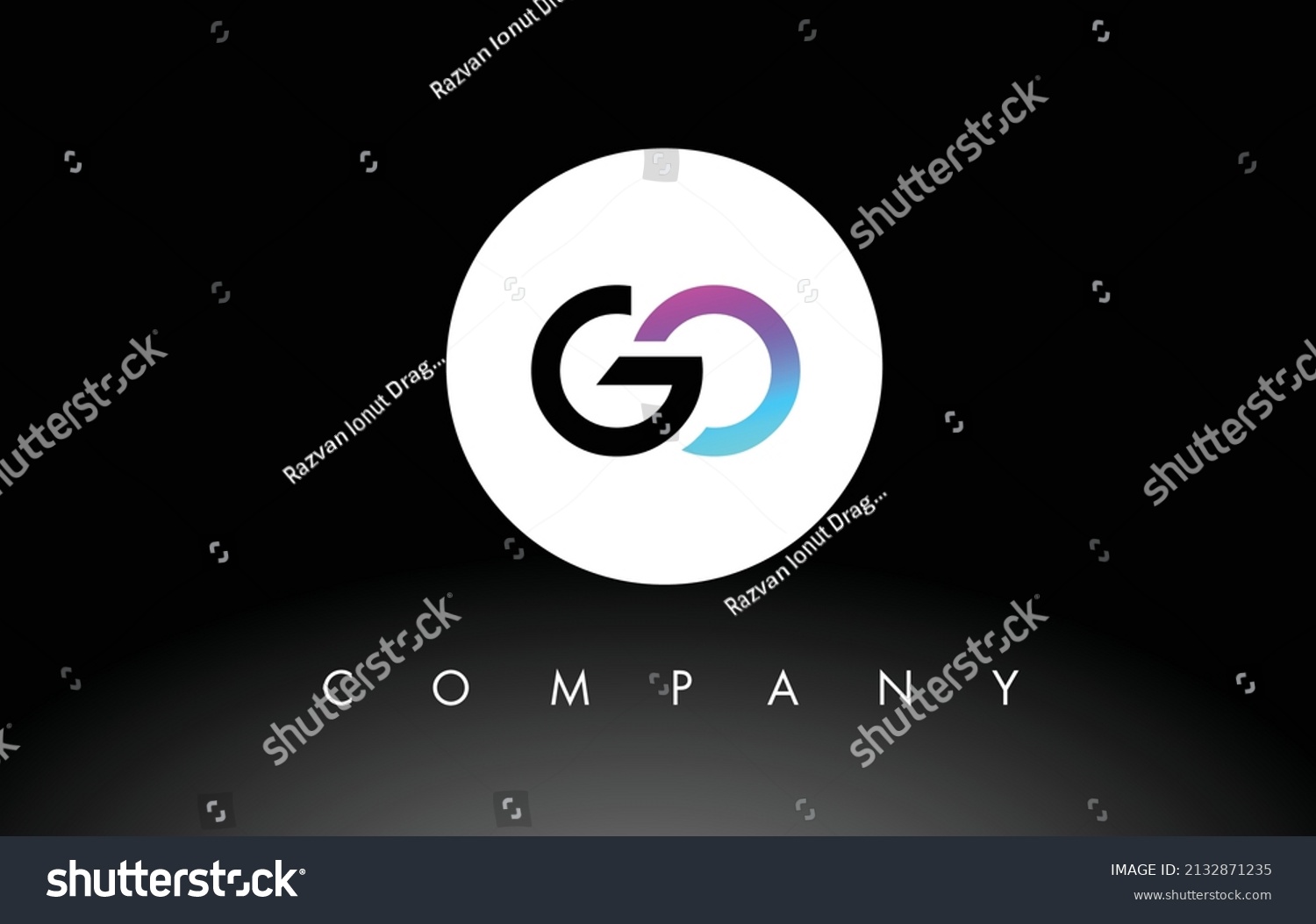 Go Logo Letter Design Vector Purple Stock Vector (Royalty Free ...