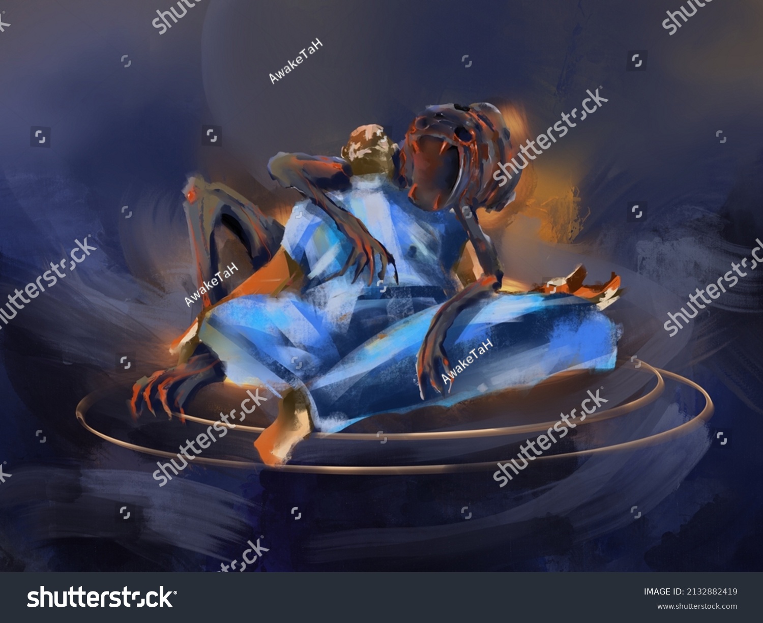 people-having-hard-time-trying-meditate-stock-illustration-2132882419