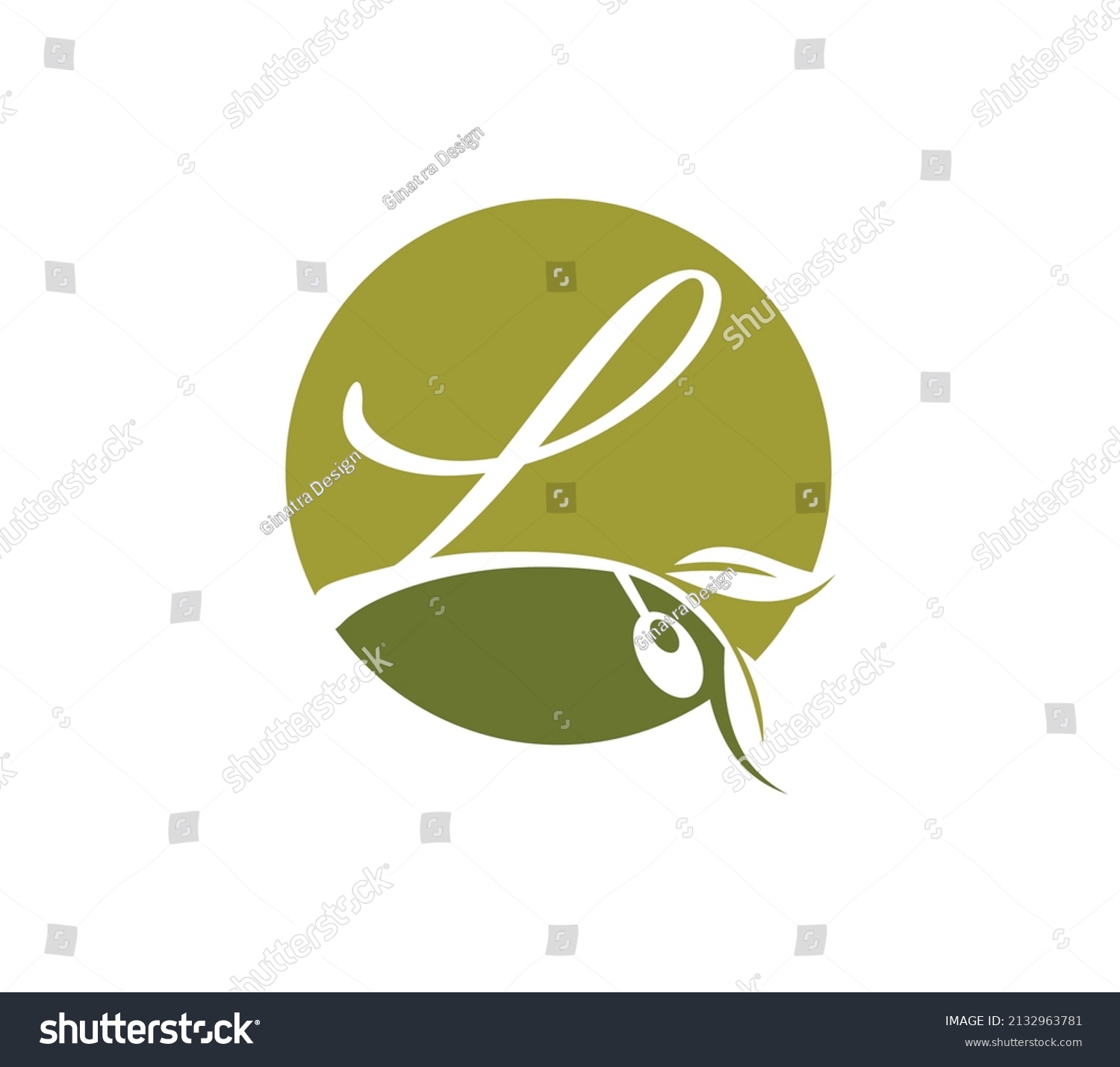 Vector Illustration Grape Vine Monogram Initial Stock Vector (Royalty ...