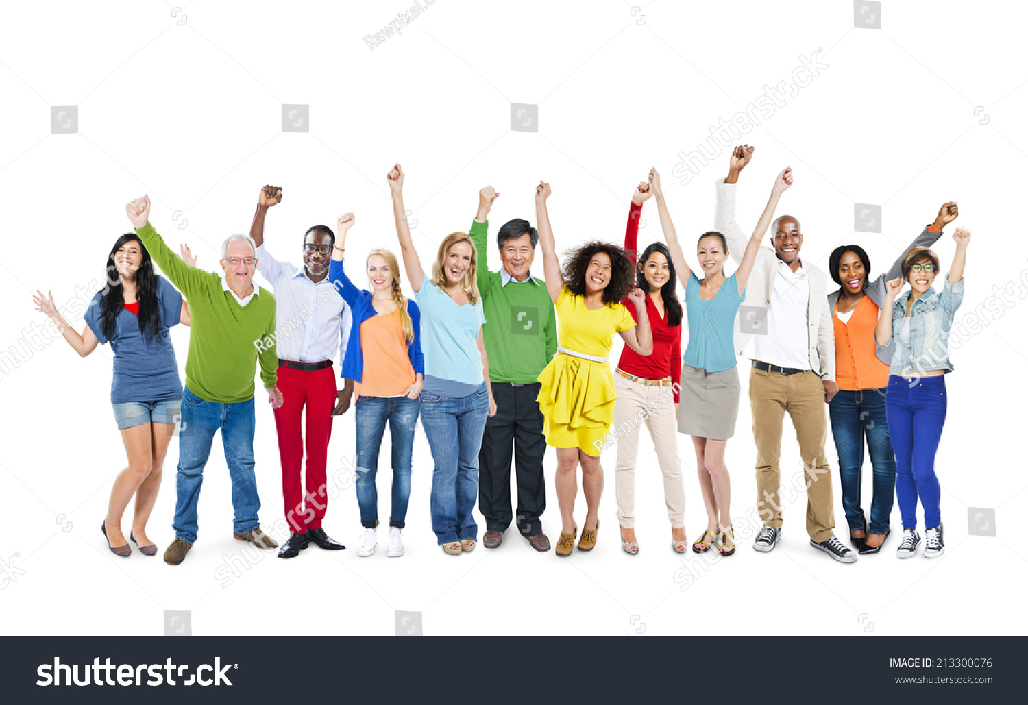 Group Diverse Multiethnic People Celebrating Stock Photo 213300076 ...