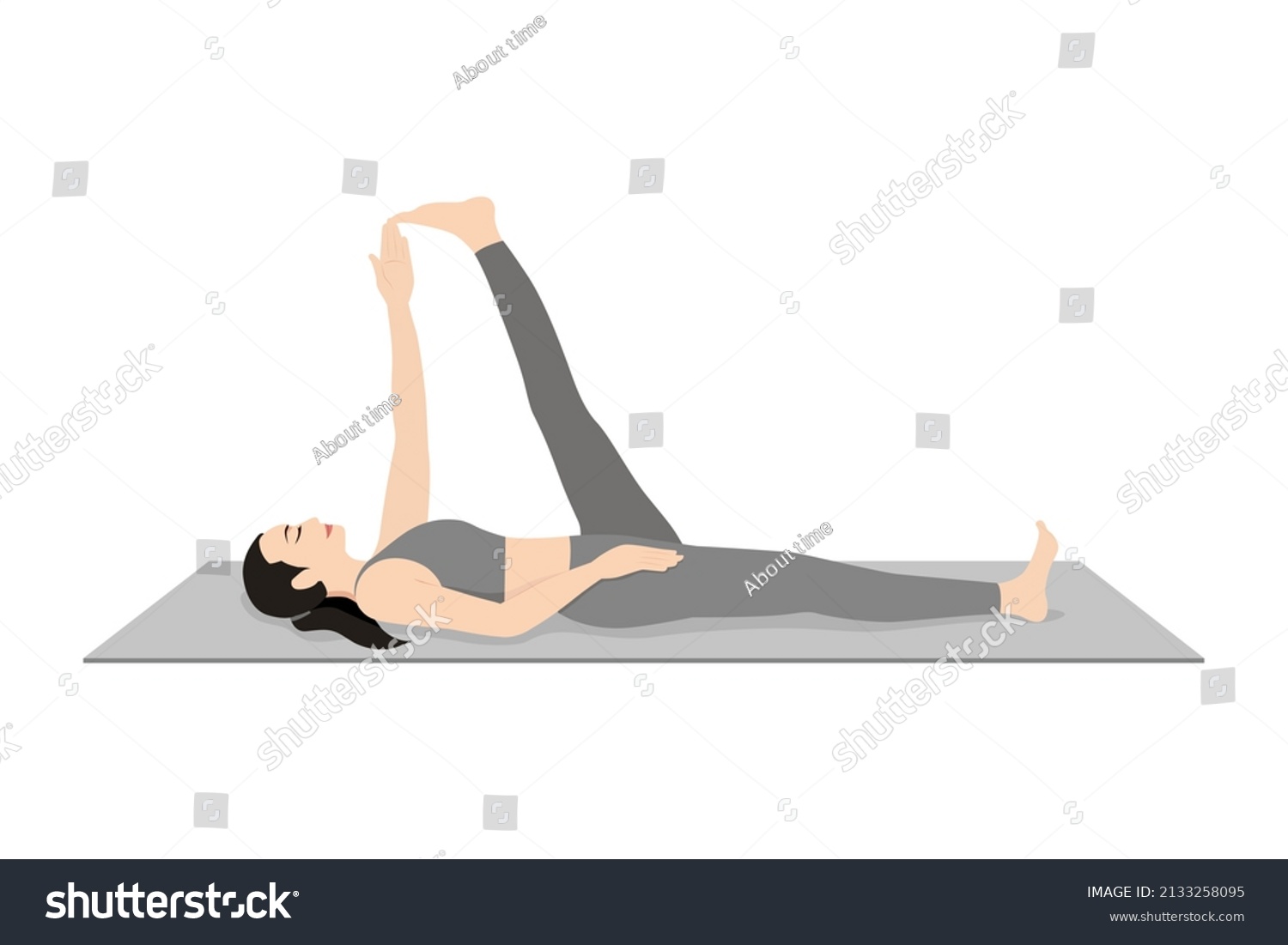 Reclining Hero Pose Saddle Pose Beautiful Stock Vector (Royalty Free ...