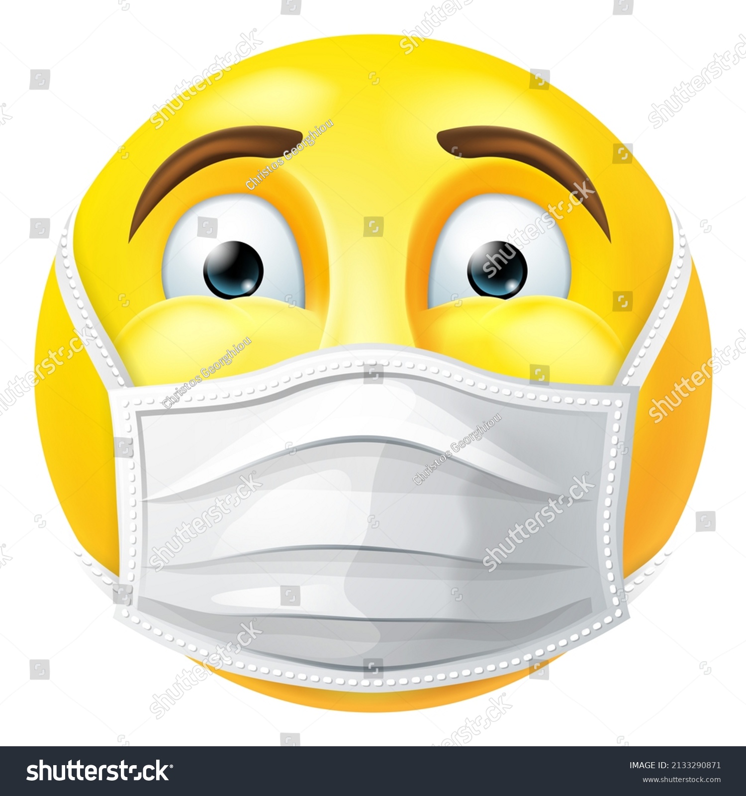 Emoji Emoticon Face Wearing Ppe Medical Stock Illustration 2133290871 ...