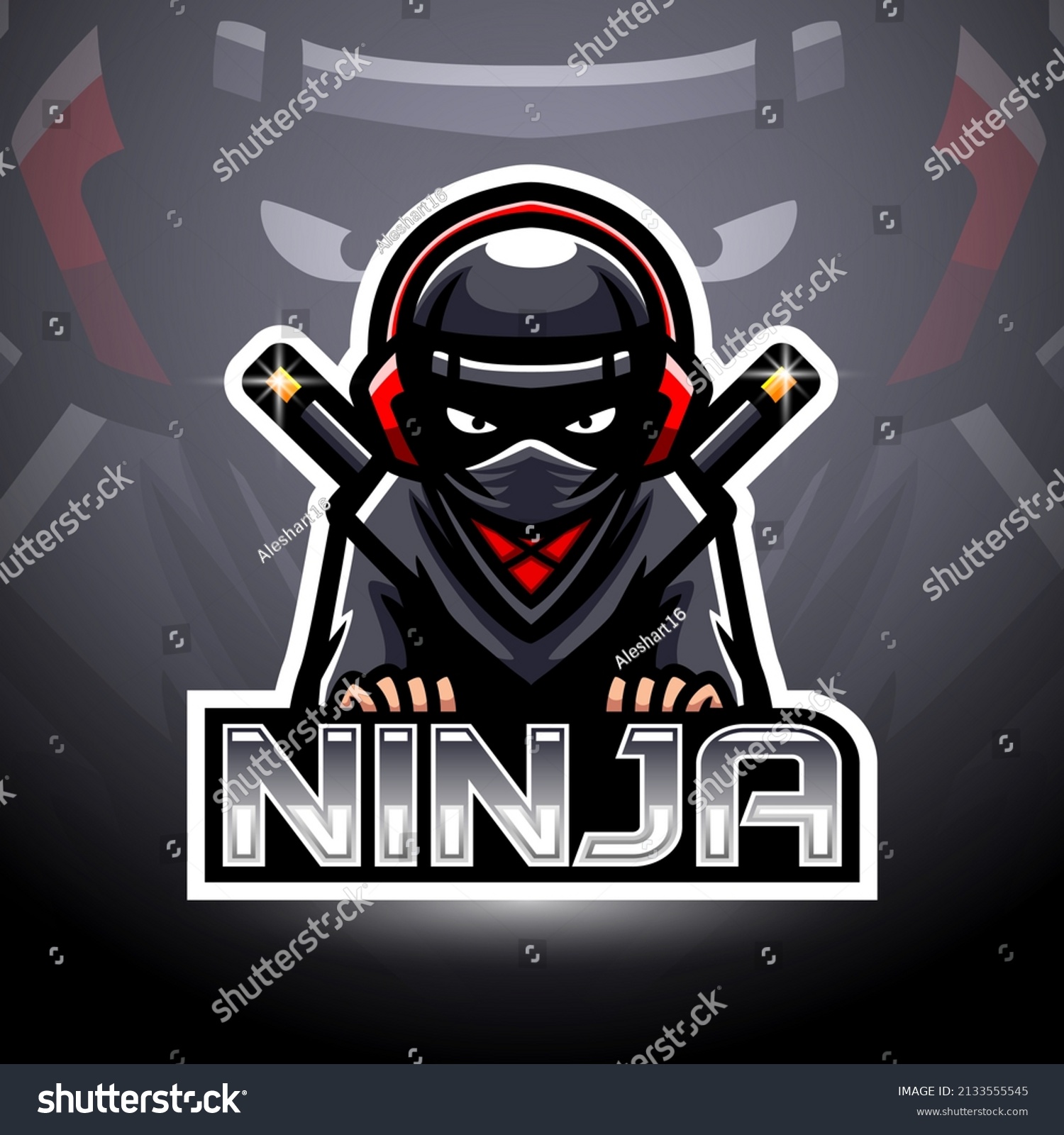 Ninja Esport Logo Mascot Design Stock Illustration 2133555545 ...