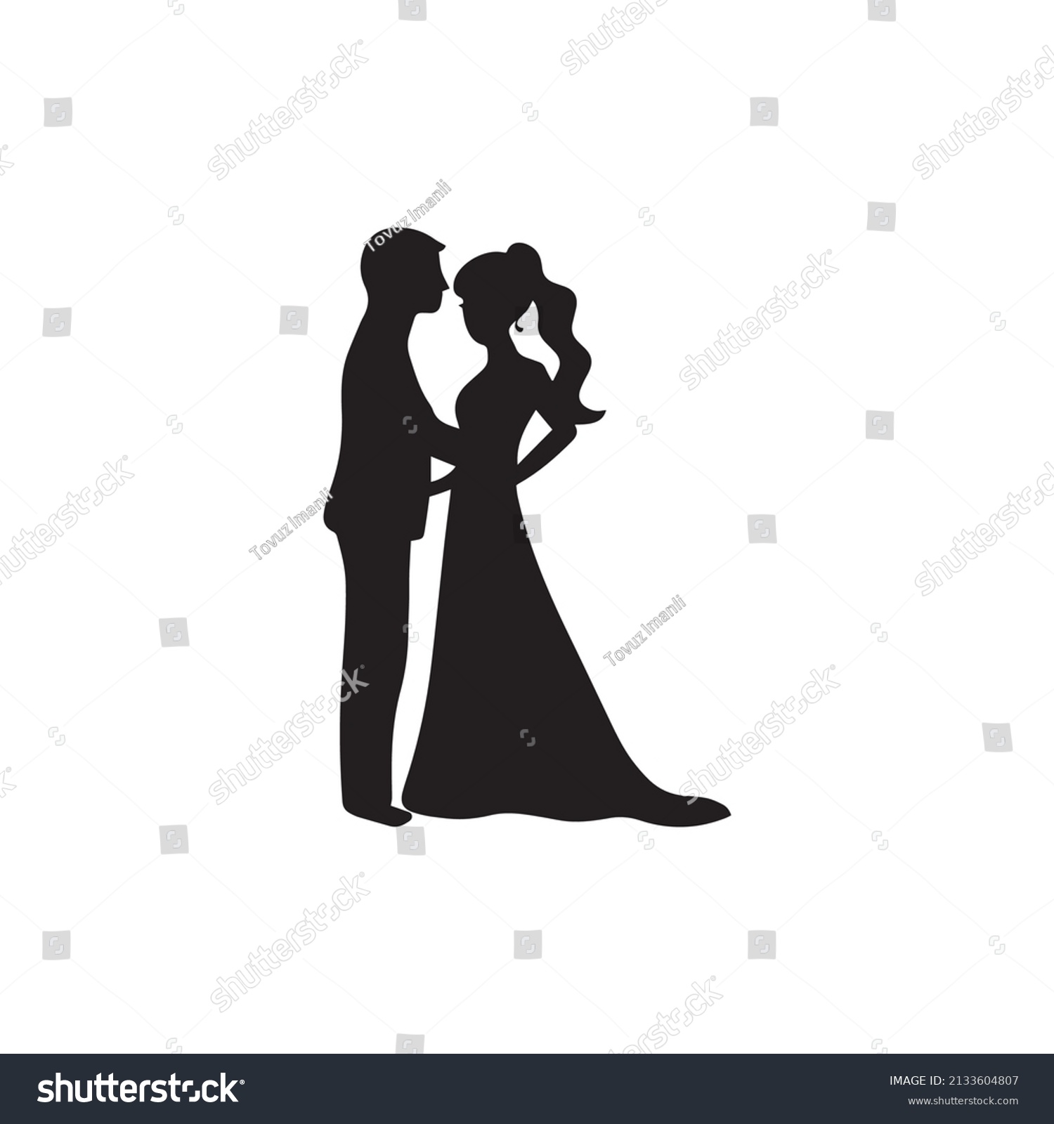 Wedding Silhouette Background Vector Illustrator Stock Vector (Royalty ...