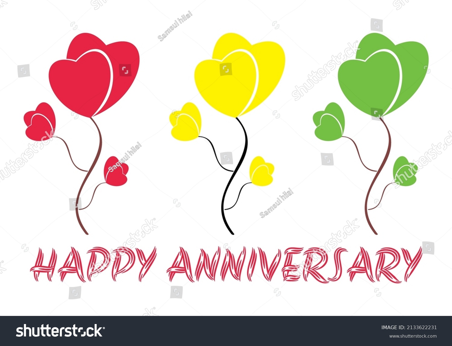 Happy Anniversary Greetings On White Background Stock Vector Royalty