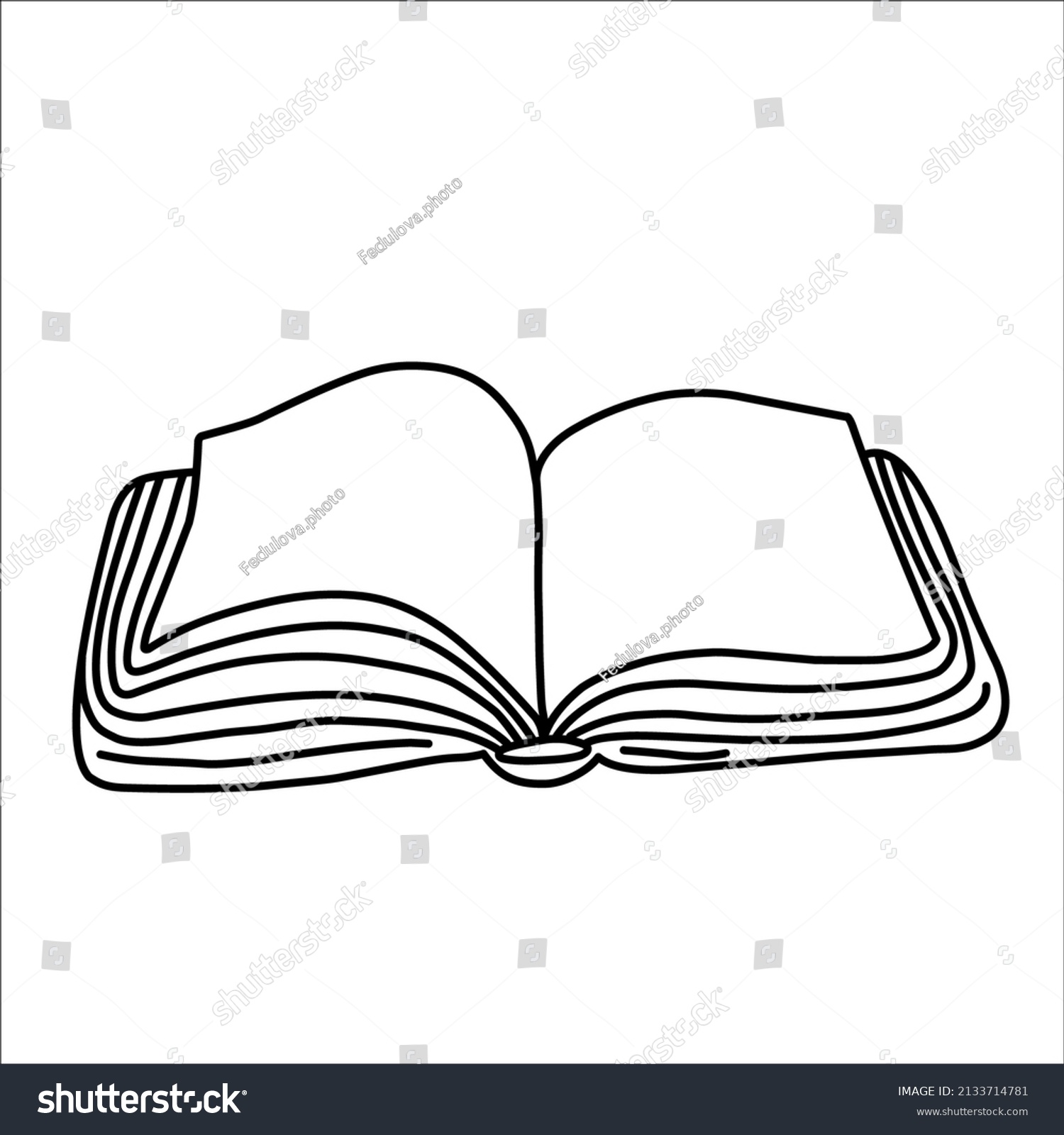 Drawing Open Book Vector Object Illustration Stock Vector (Royalty Free ...