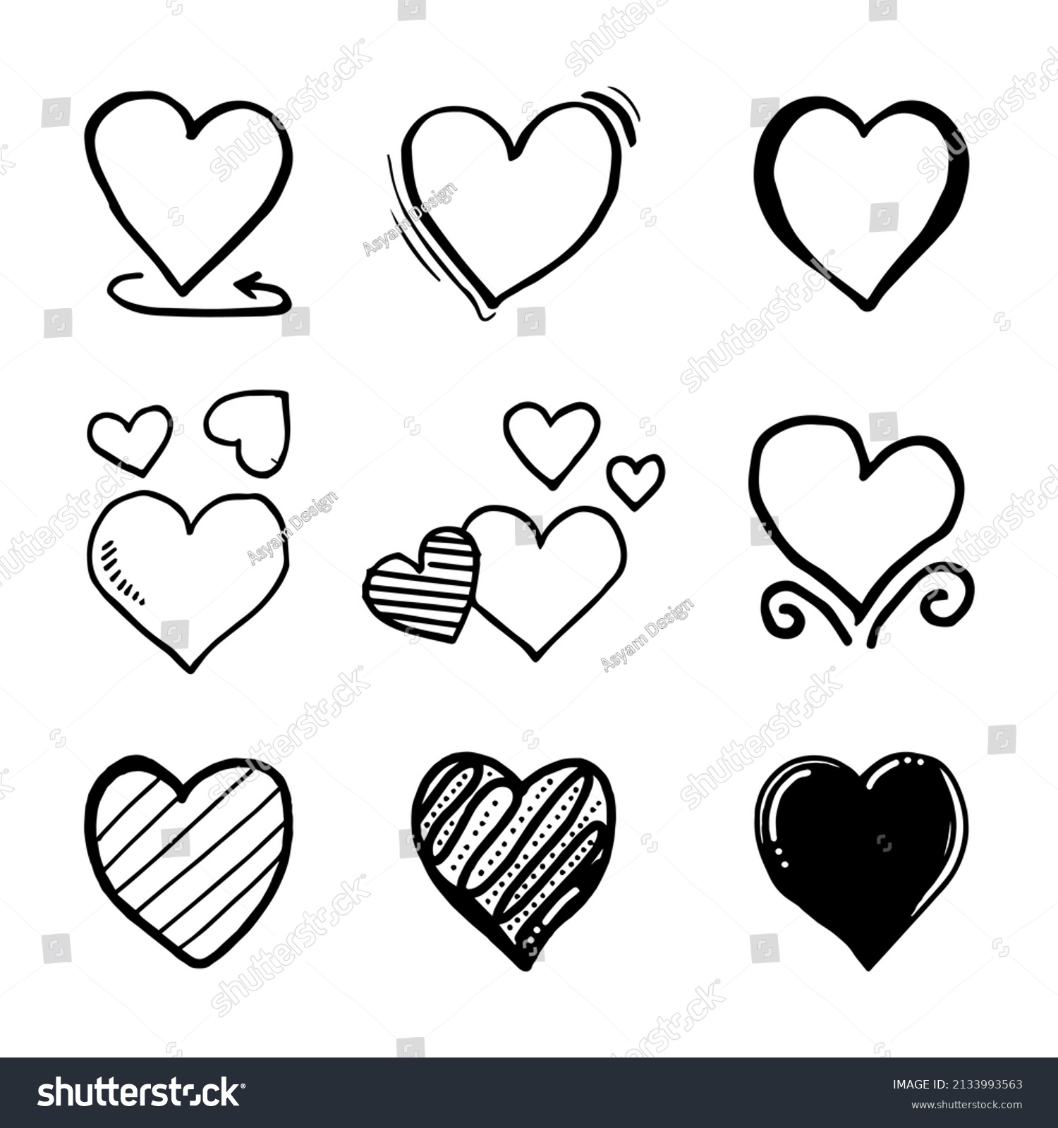 Heart Doodle Love Vector Illustration Stock Vector (Royalty Free ...