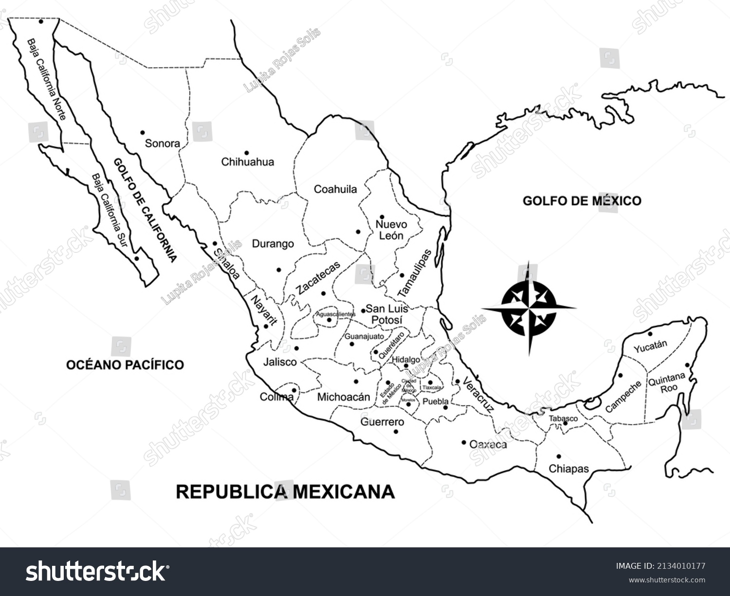 Mapa De Mexico Republica Mexicana Con Nombres Mapa Me 3519