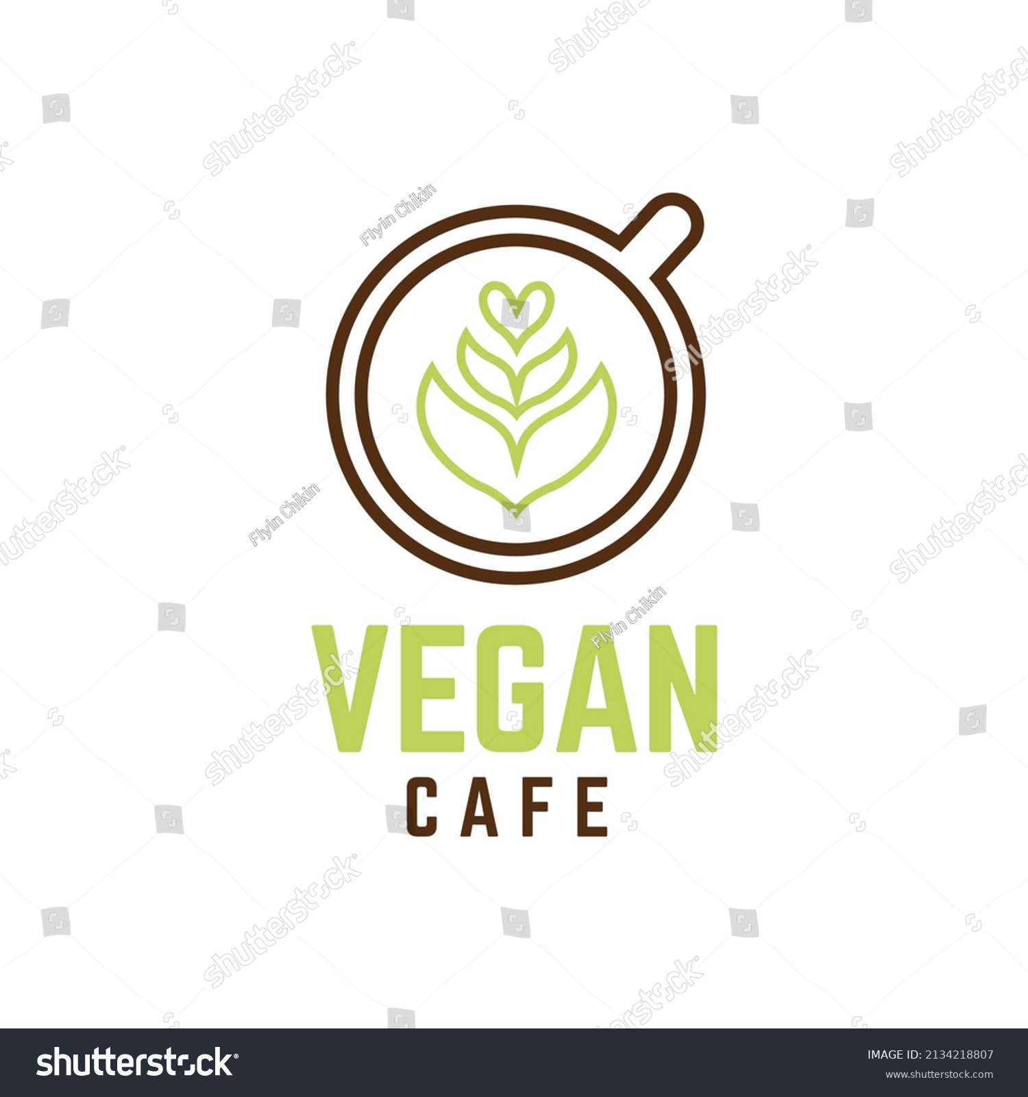 Vegan Cafe Logo Vector Illustration On Stock Vector (Royalty Free ...