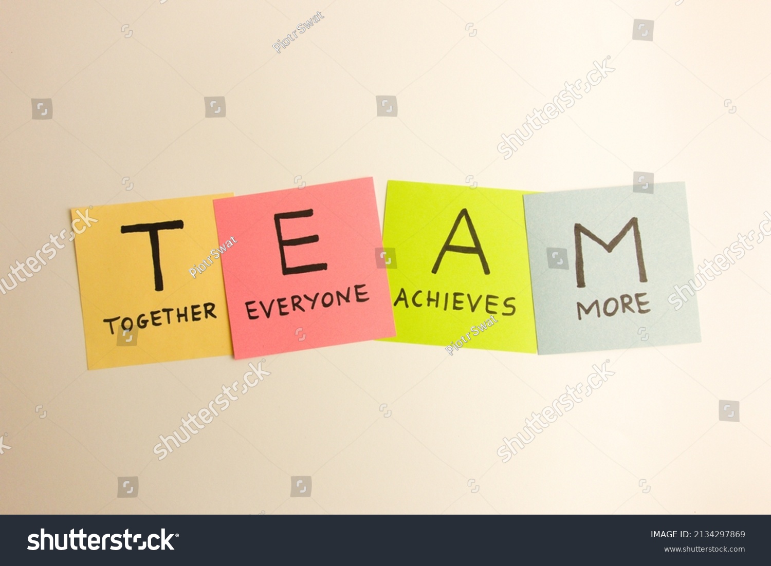 Colorful Sticky Notes Team Acronym Together Stock Photo 2134297869 ...