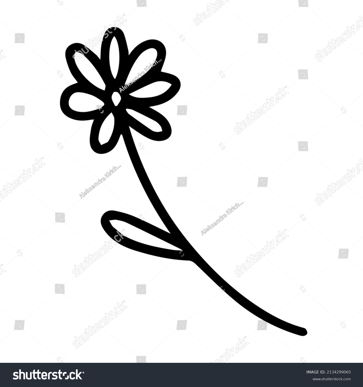 Vector Doole Flower Hand Drawn Flower Stock Vector (Royalty Free ...