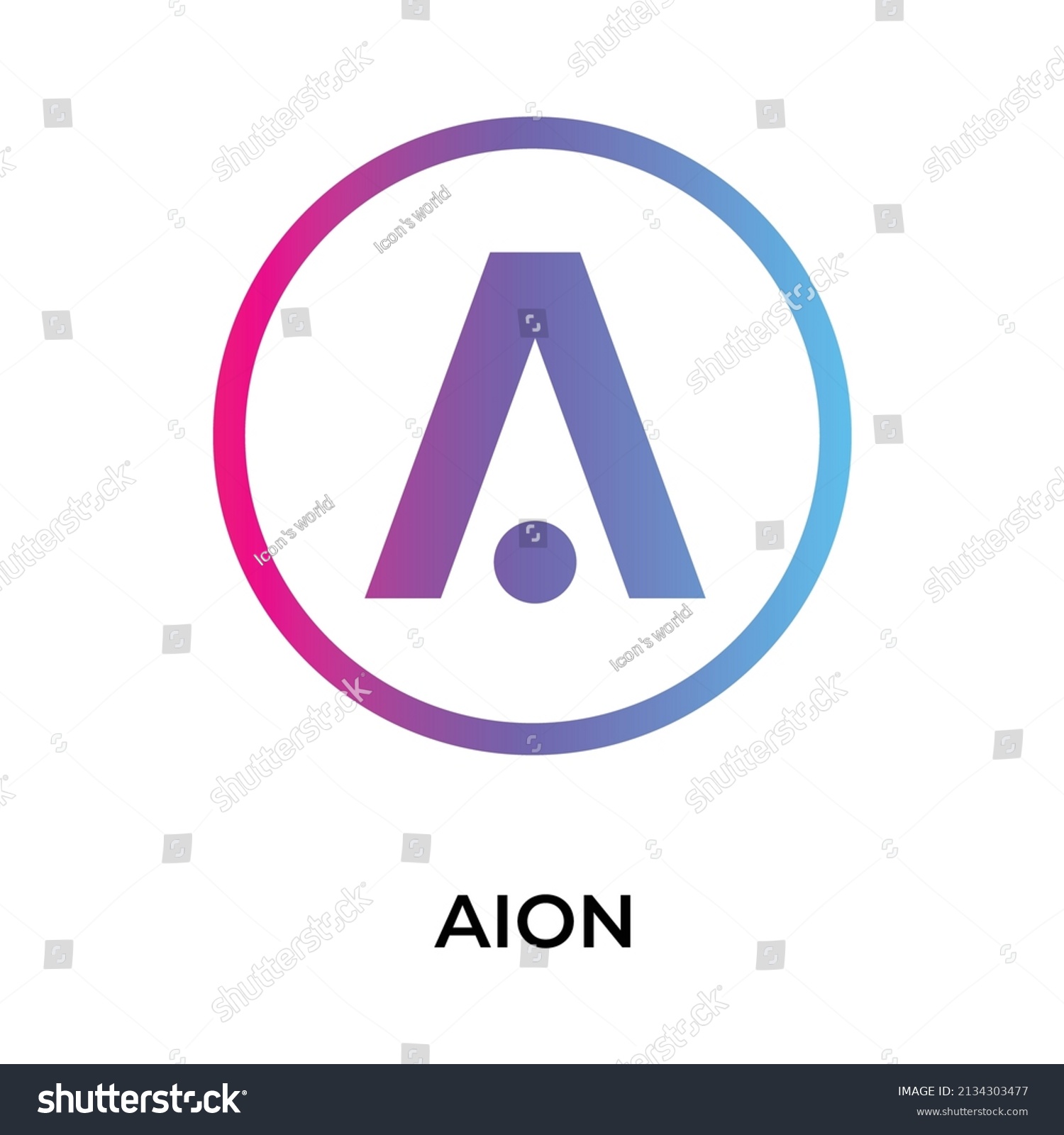 Aion Cryptocurrency Coin Icon Aion Coin Stock Vector (Royalty Free ...