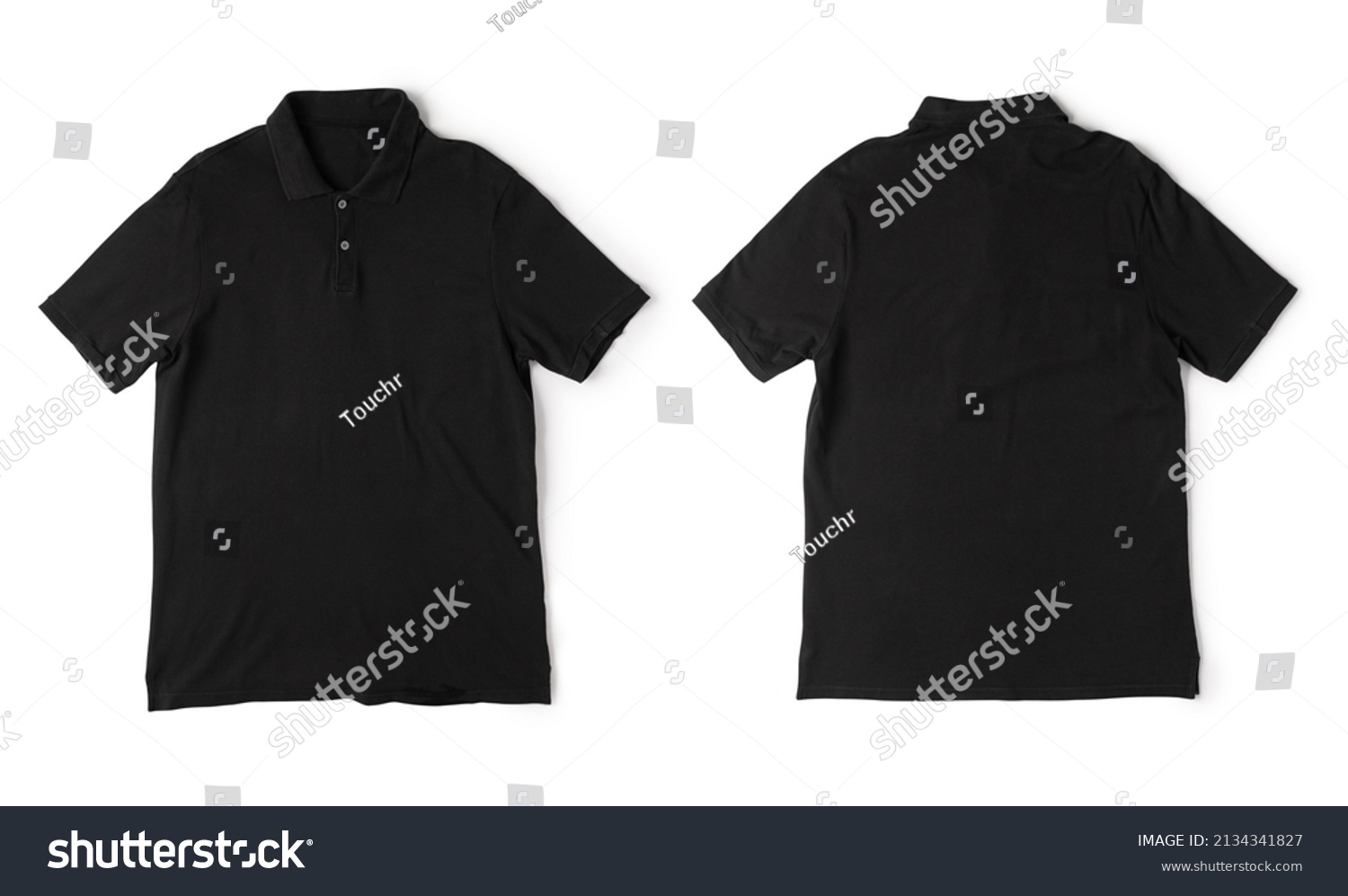 Realistic Black Polo Shirt Mockup Front Stock Photo 2134341827 ...