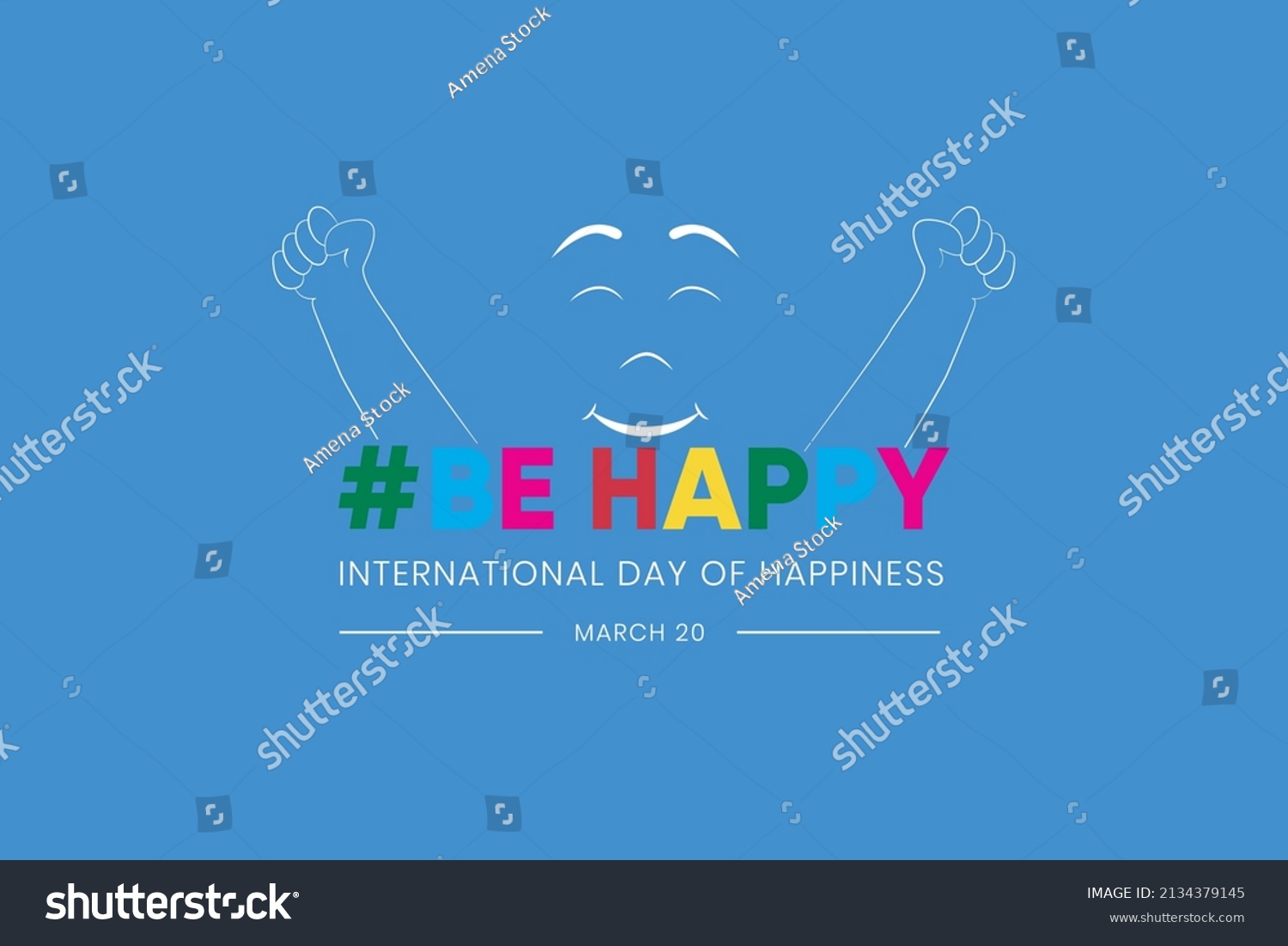 World Happiness Day Vector Background Template Stock Vector (Royalty