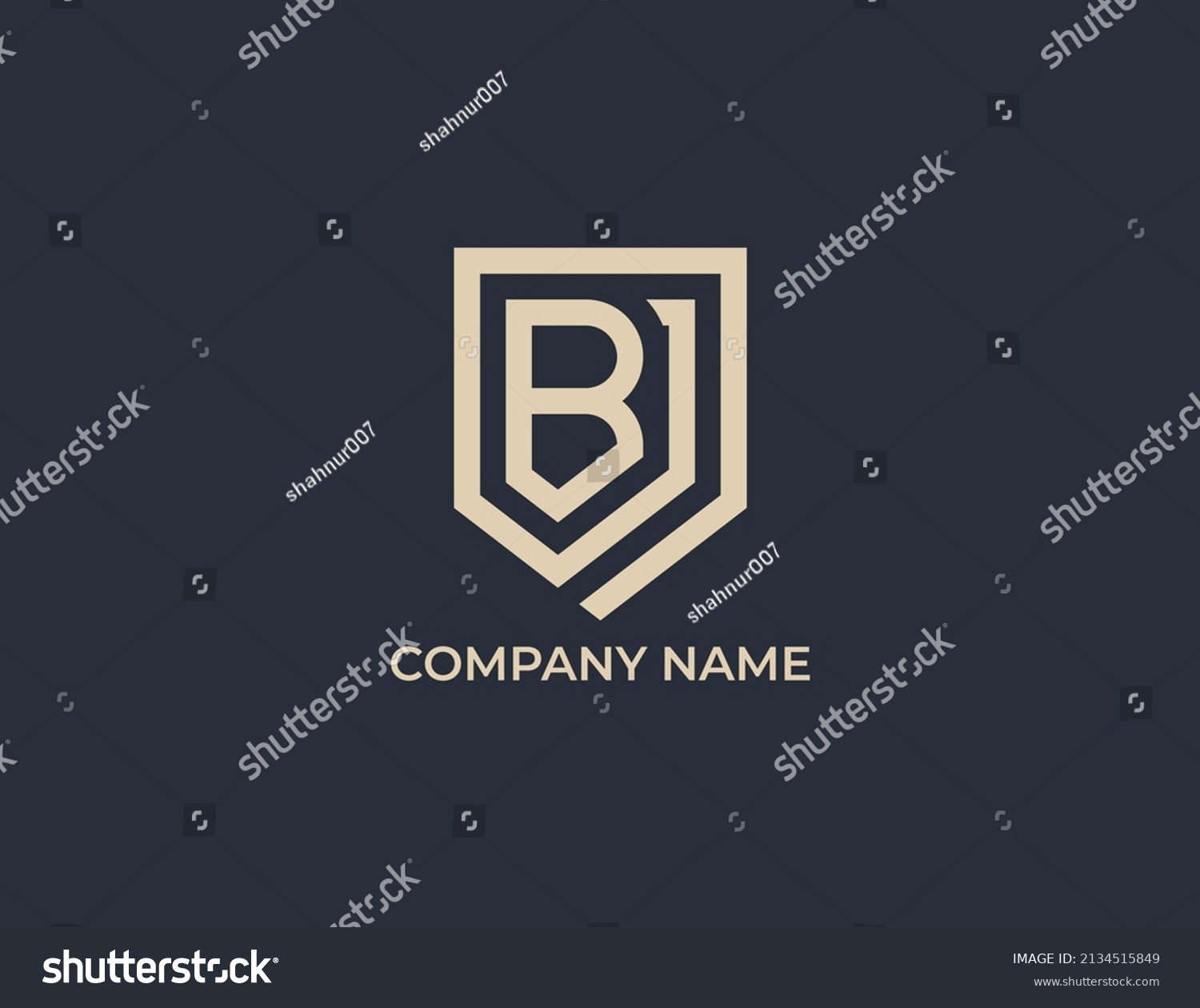 Letter B Shield Security Logo Design Stock Vector (Royalty Free ...