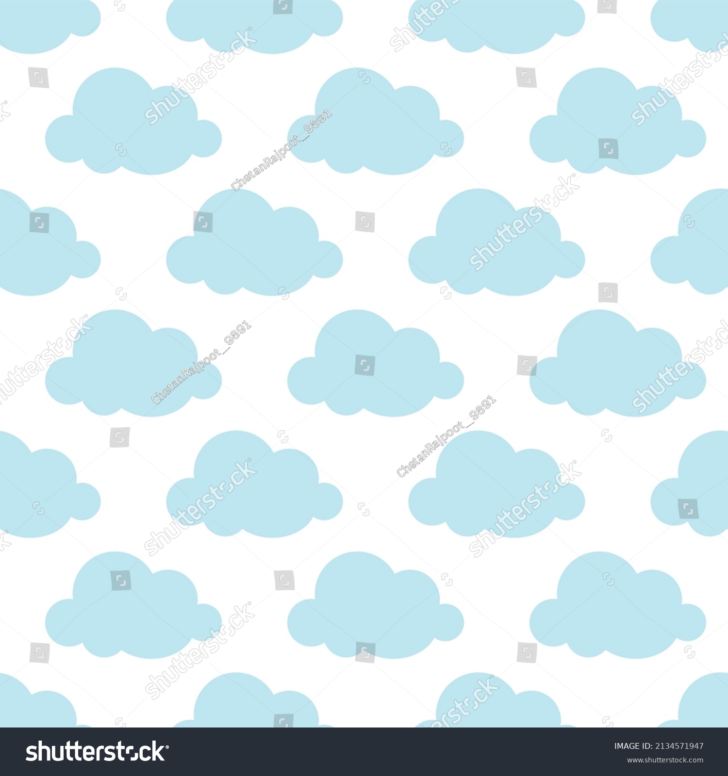 Blue Cloud Printable Paper Pattern Stock Illustration 2134571947