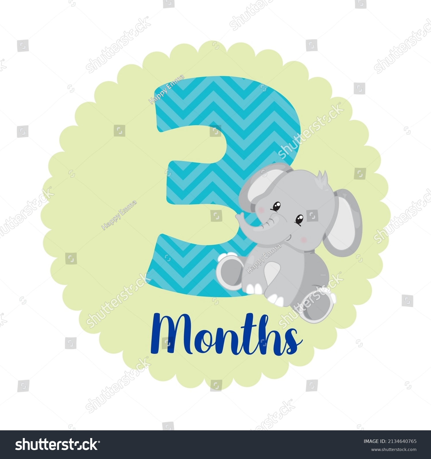 Three Months Old Baby Milestone Card Stock Vector (Royalty Free ...