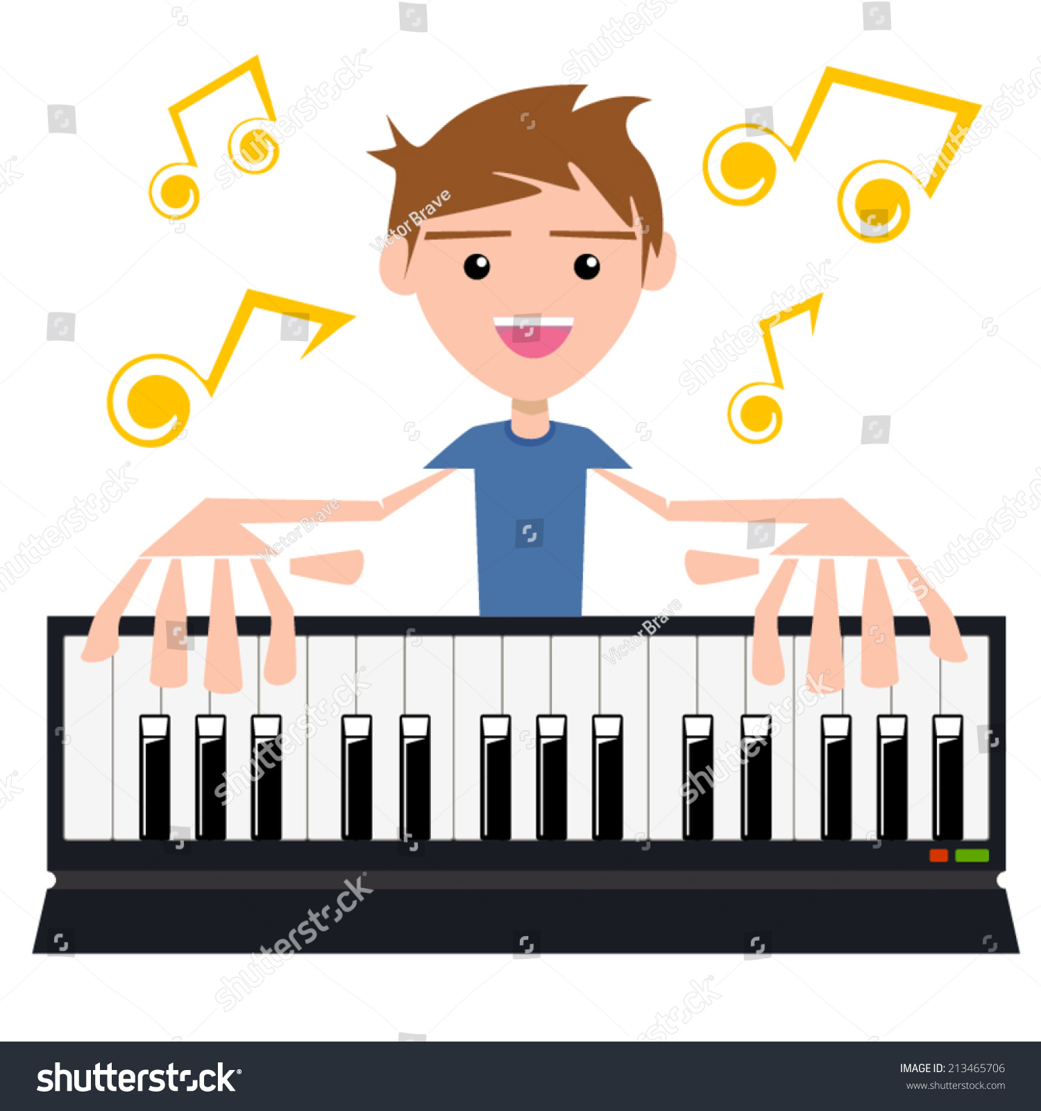 Playing Keyboard Vector Illustration Stock Vector (royalty Free 