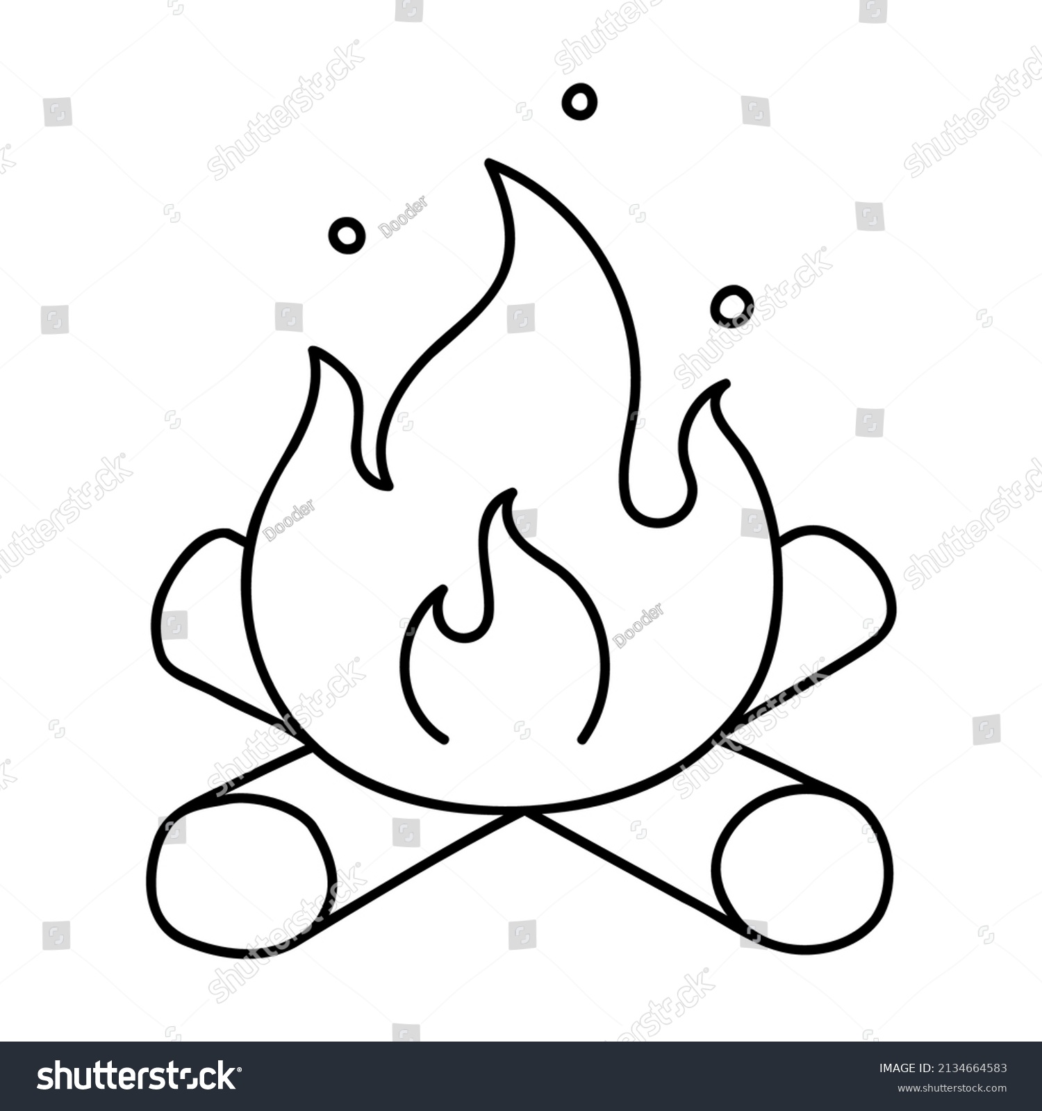 Campfire Hand Drawn Doodle Icon Stock Vector (Royalty Free) 2134664583 ...