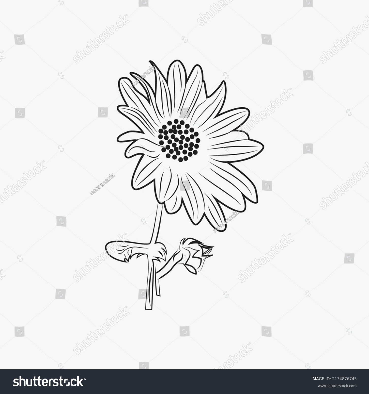 Sunflower Continuous Line Art Drawing Style Stock Vector (Royalty Free ...