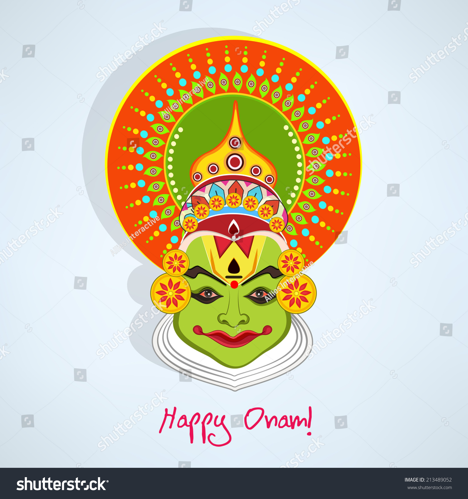 Illustration Kathakali Face Heavy Makeup Many Stock Vector (Royalty ...