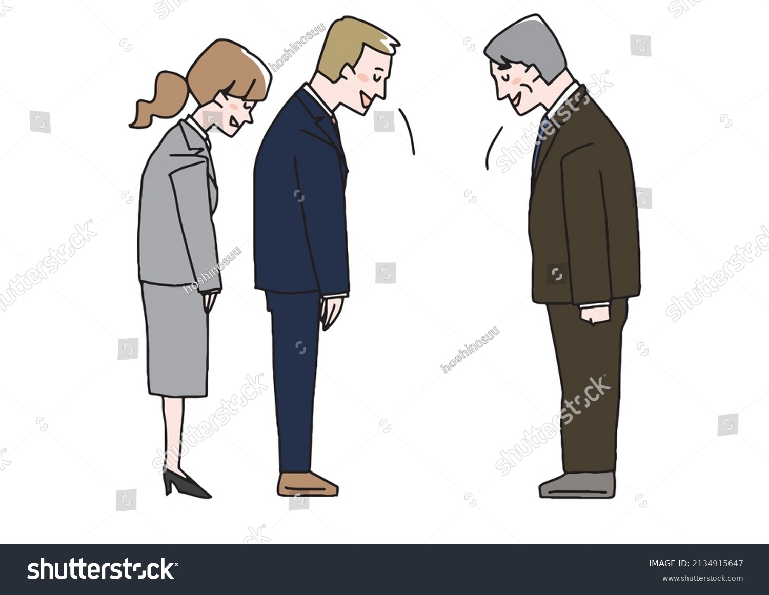 Businessman Giving Greeting Comical Handwritten Person Stock Vector ...