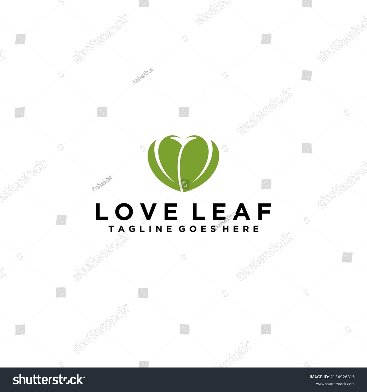 Love Nature Creative Logo Design Template Stock Vector Royalty Free