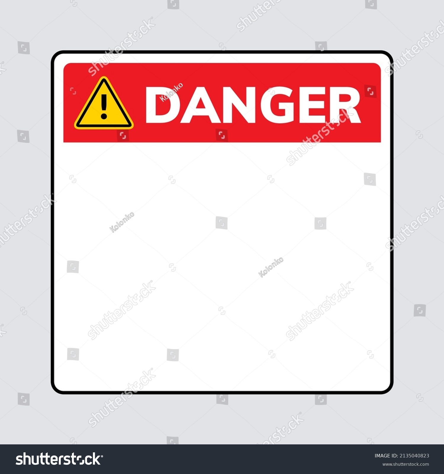 Warning Danger Vector Sign Board Icon Stock Vector (Royalty Free ...