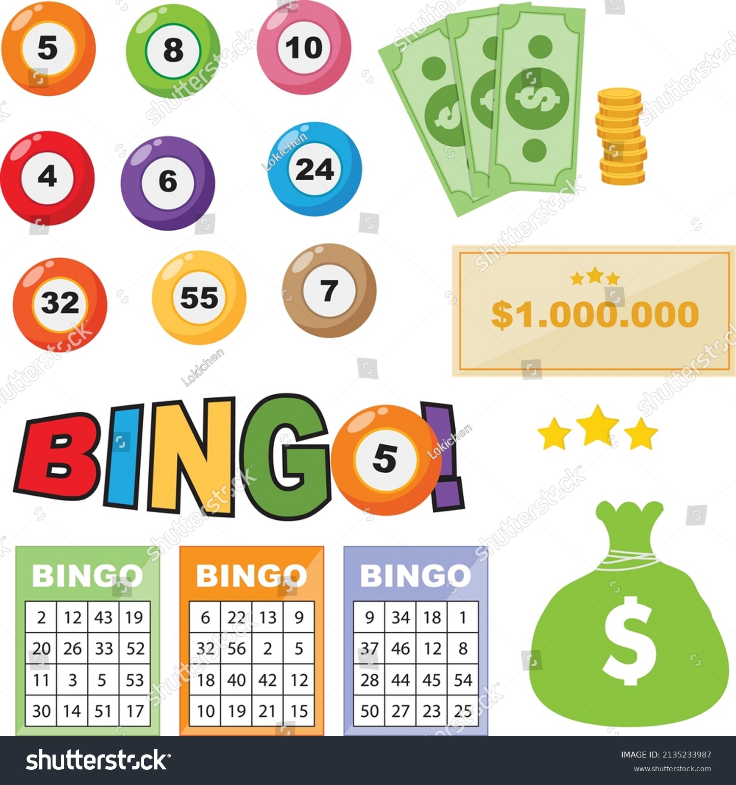 Bingo Clipart Cute Vector Simple Stock Vector (Royalty Free) 2135233987 ...