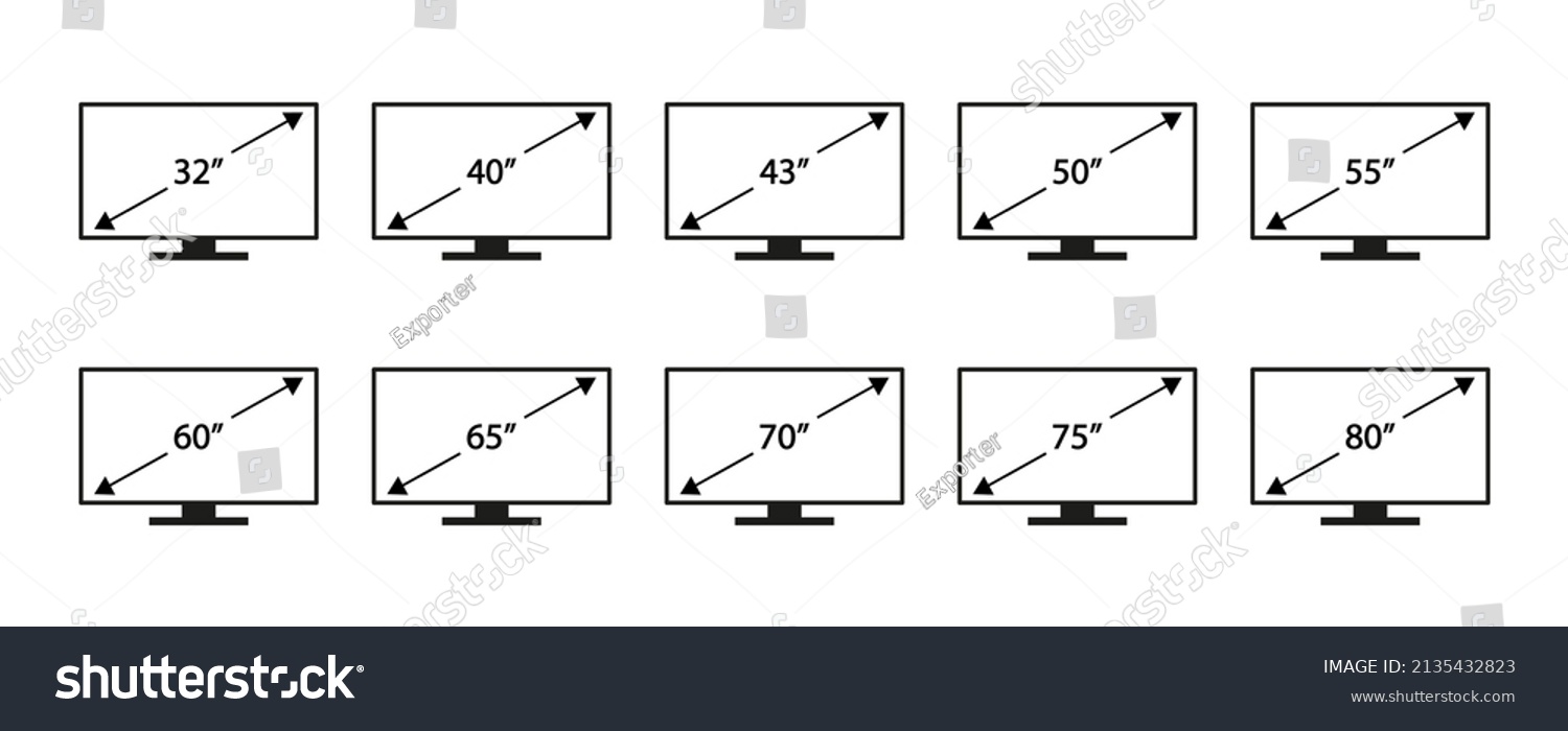 Screen Size Vector Icon Set Diagonal Stock Vector (Royalty Free ...