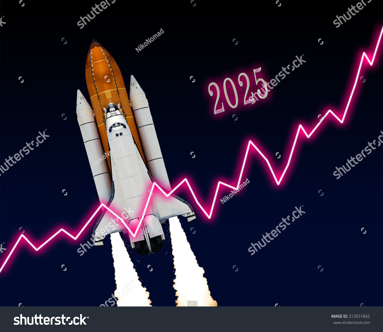 2025 New Year Chart Calendar Celebration Stock Photo 213551842 ...