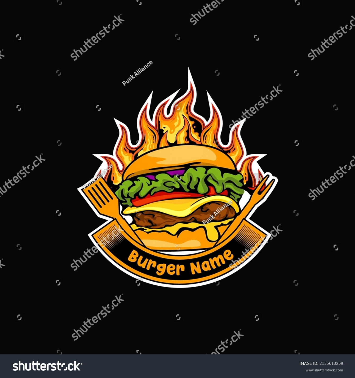 Hot Burger Logo Design Burger Vector Stock Vector Royalty Free 2135613259 Shutterstock 6686