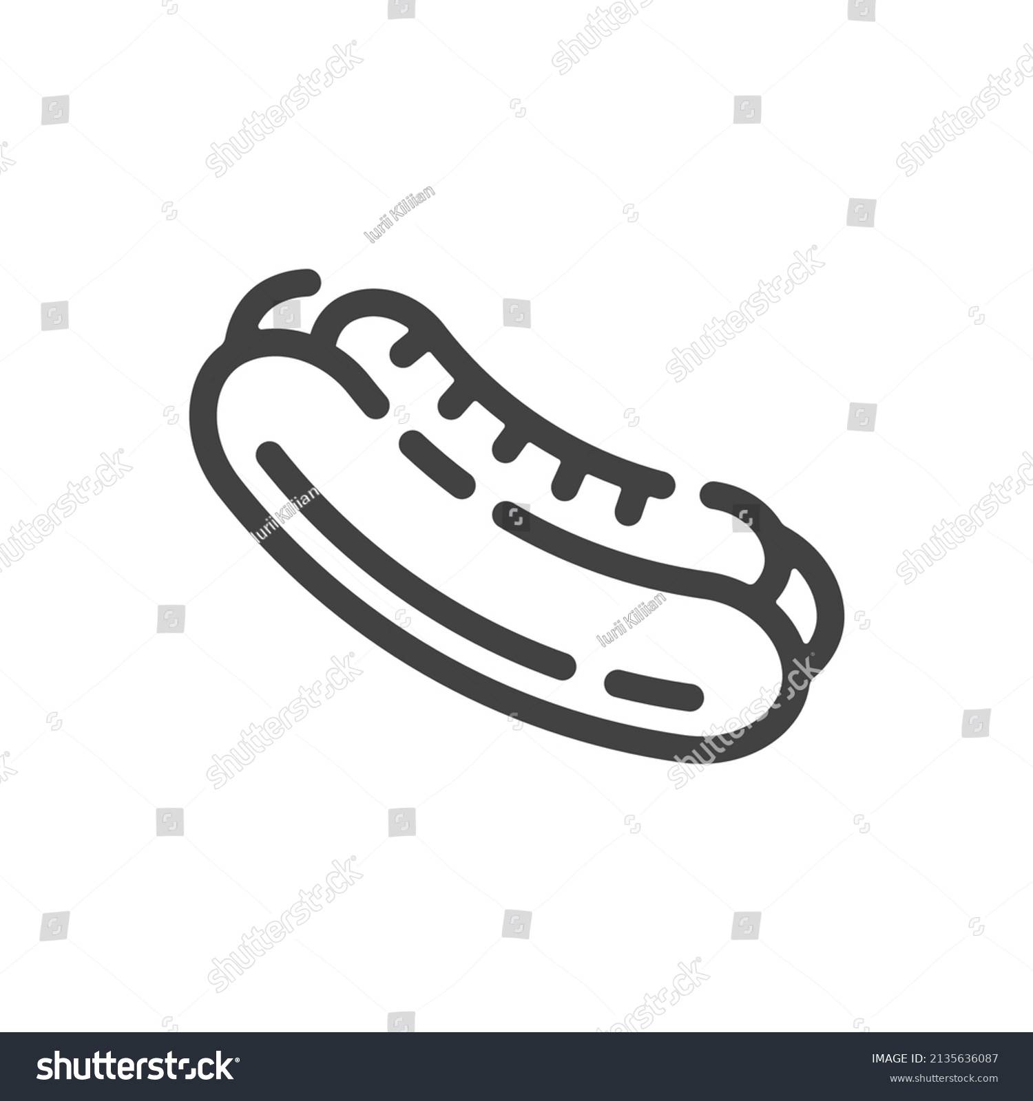 Hot Dog Outline Icon Vector Illustration Stock Vector (Royalty Free ...