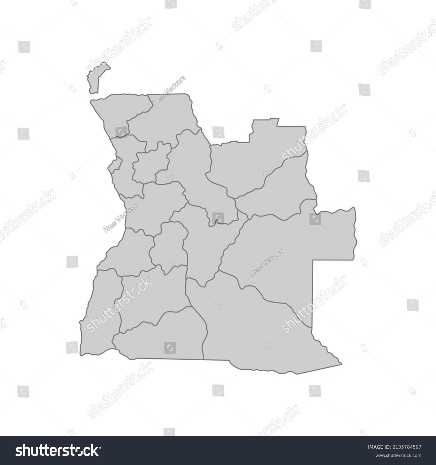 Outline Political Map Angola High Detailed Stock Vector (Royalty Free ...