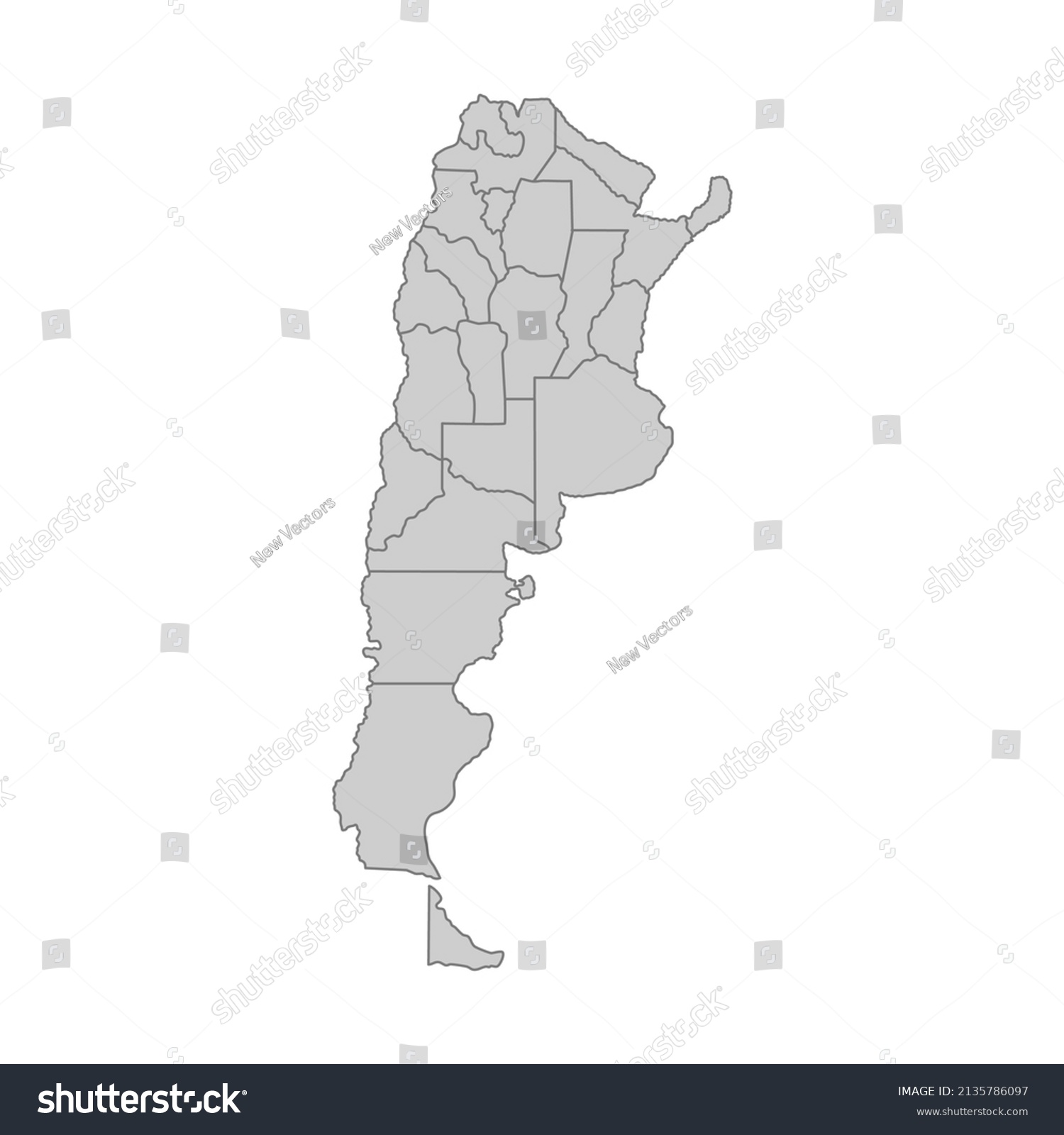 Outline Political Map Argentina High Detailed   Stock Vector Outline Political Map Of The Argentina High Detailed Vector Illustration 2135786097 