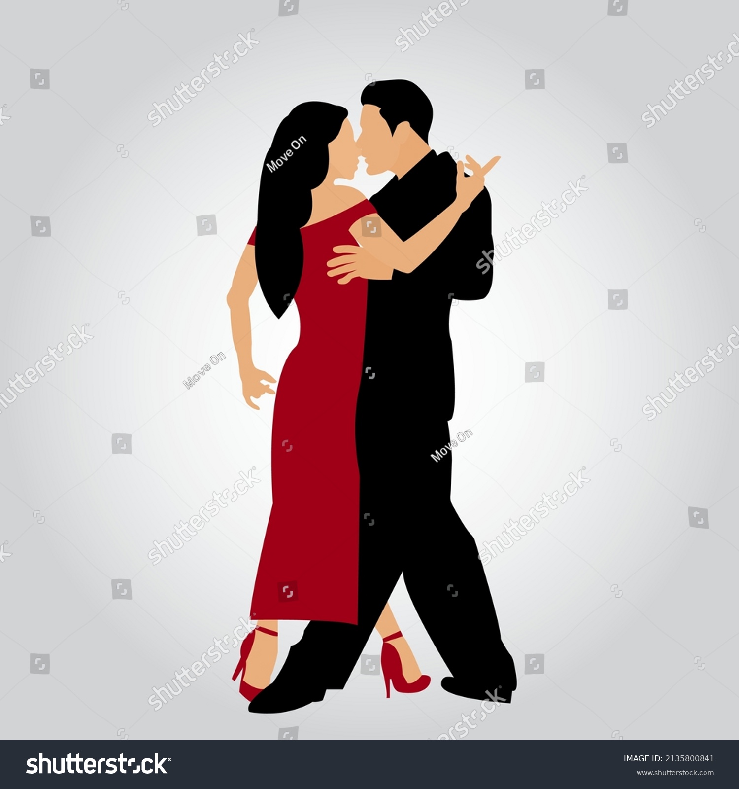 Couple Dancing Tango Man Woman Dancing Stock Vector (Royalty Free ...