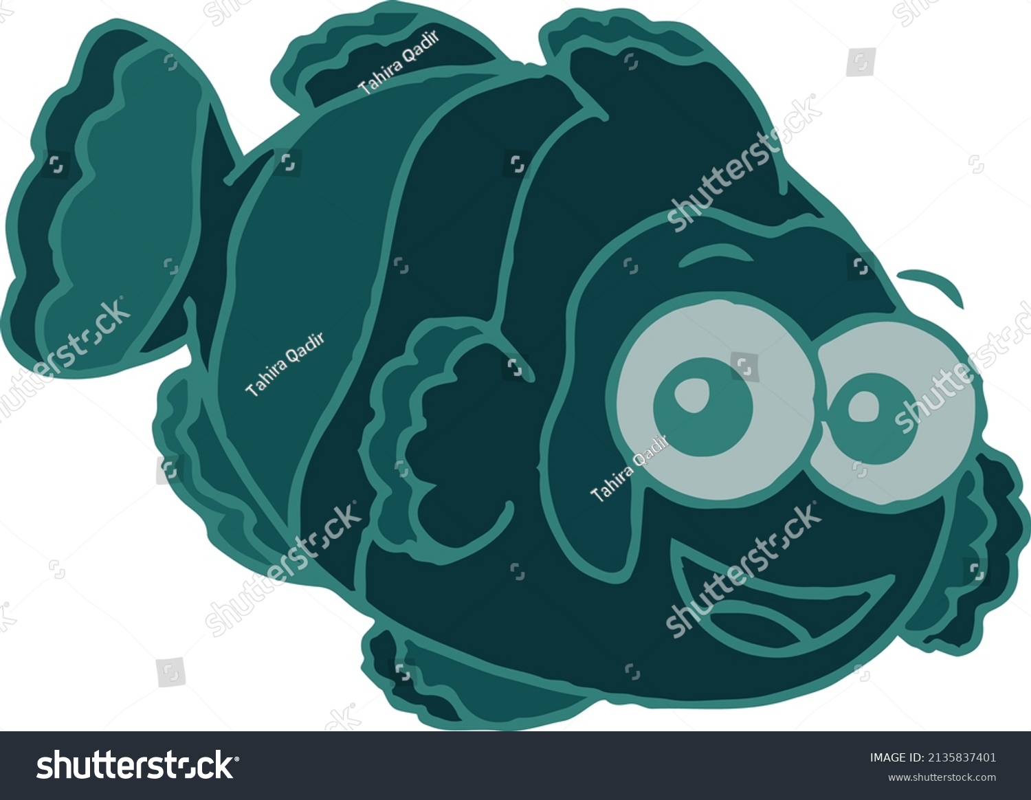 Illustration Cute Fish Cartoon Stock Vector (Royalty Free) 2135837401 ...