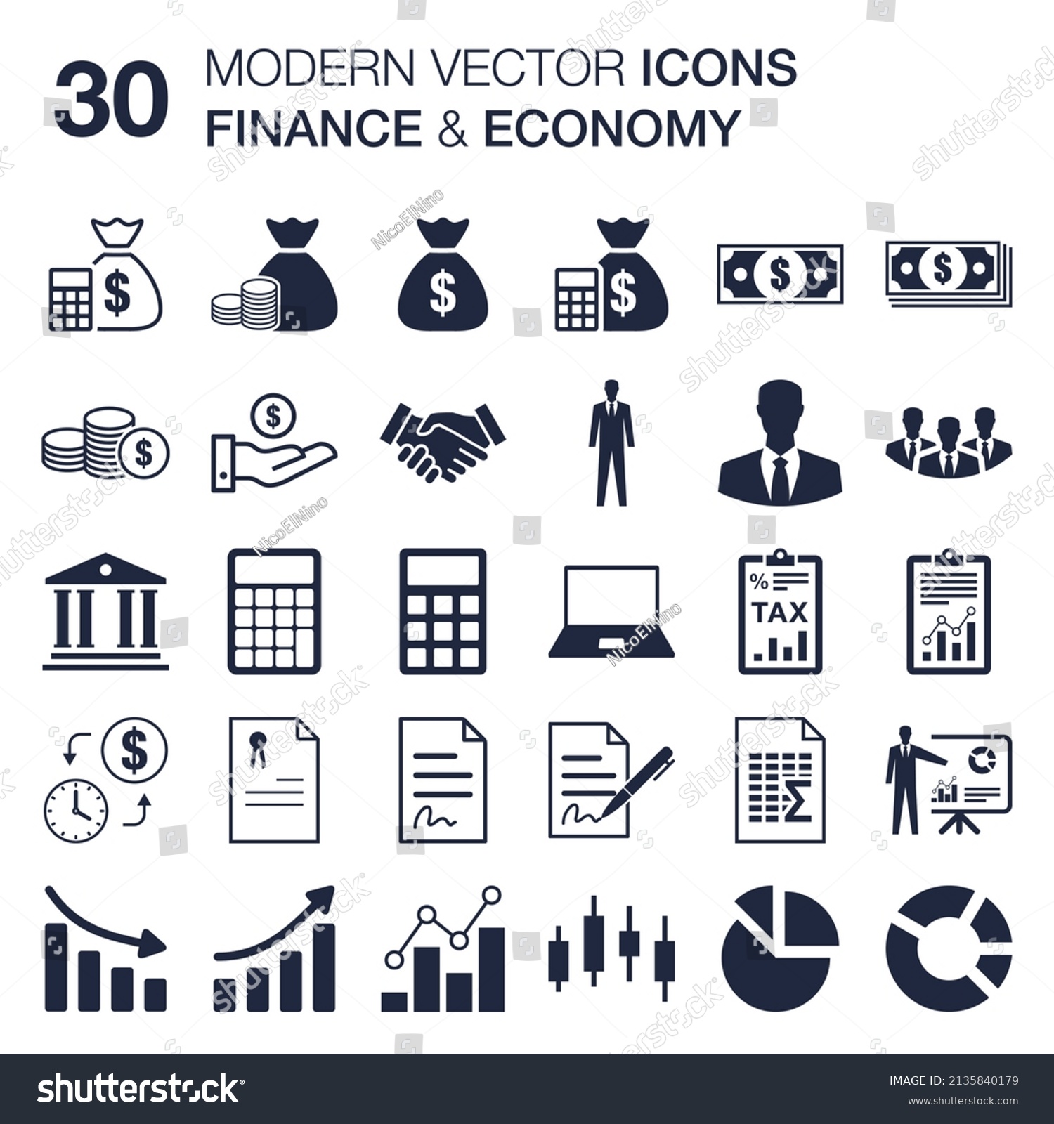 Finance Economy Icon Set Quality Vector Stock Vector (Royalty Free ...