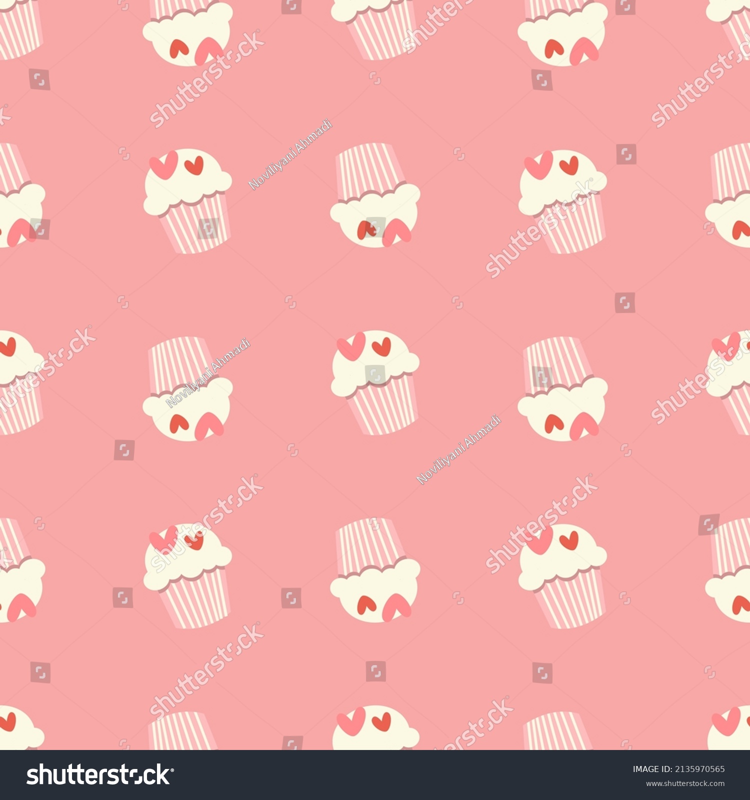 Cute Muffin Pattern Vector Illstration Stock Vector Royalty Free Shutterstock