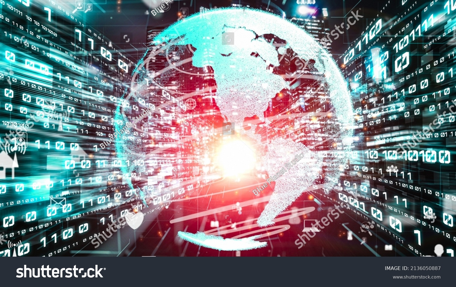 Futuristic Global Social Media People Network Stock Photo 2136050887 ...