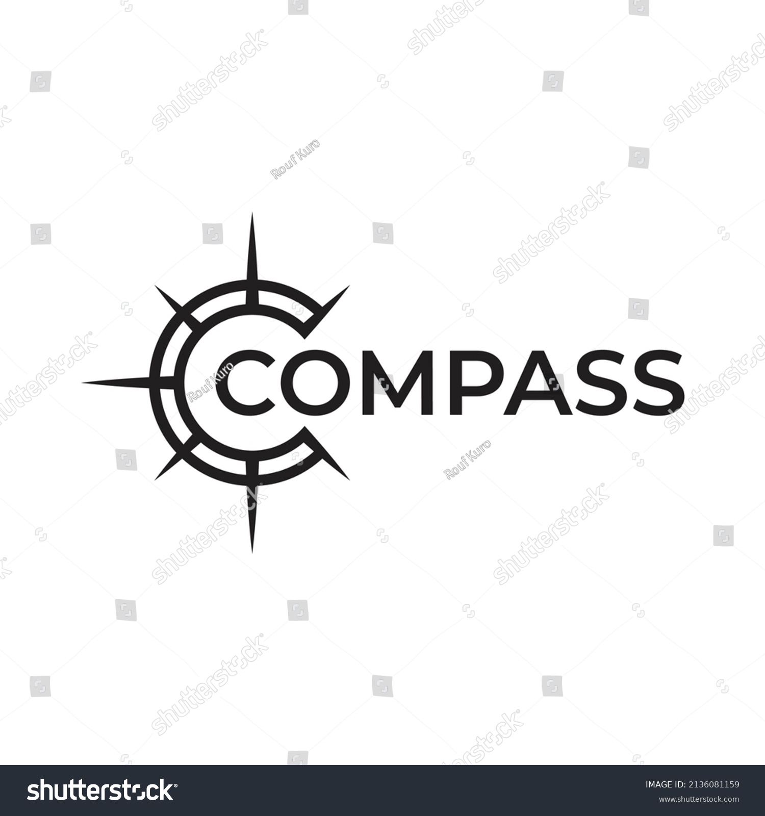 Letter C Compass Vector Logo Design Stock Vector (Royalty Free ...