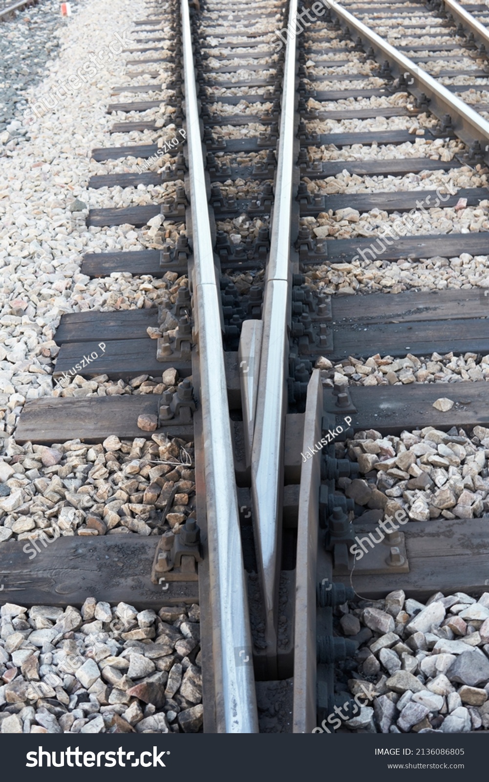 Scissors Crossing Railway Tracks Switches Poland Stock Photo 2136086805 ...