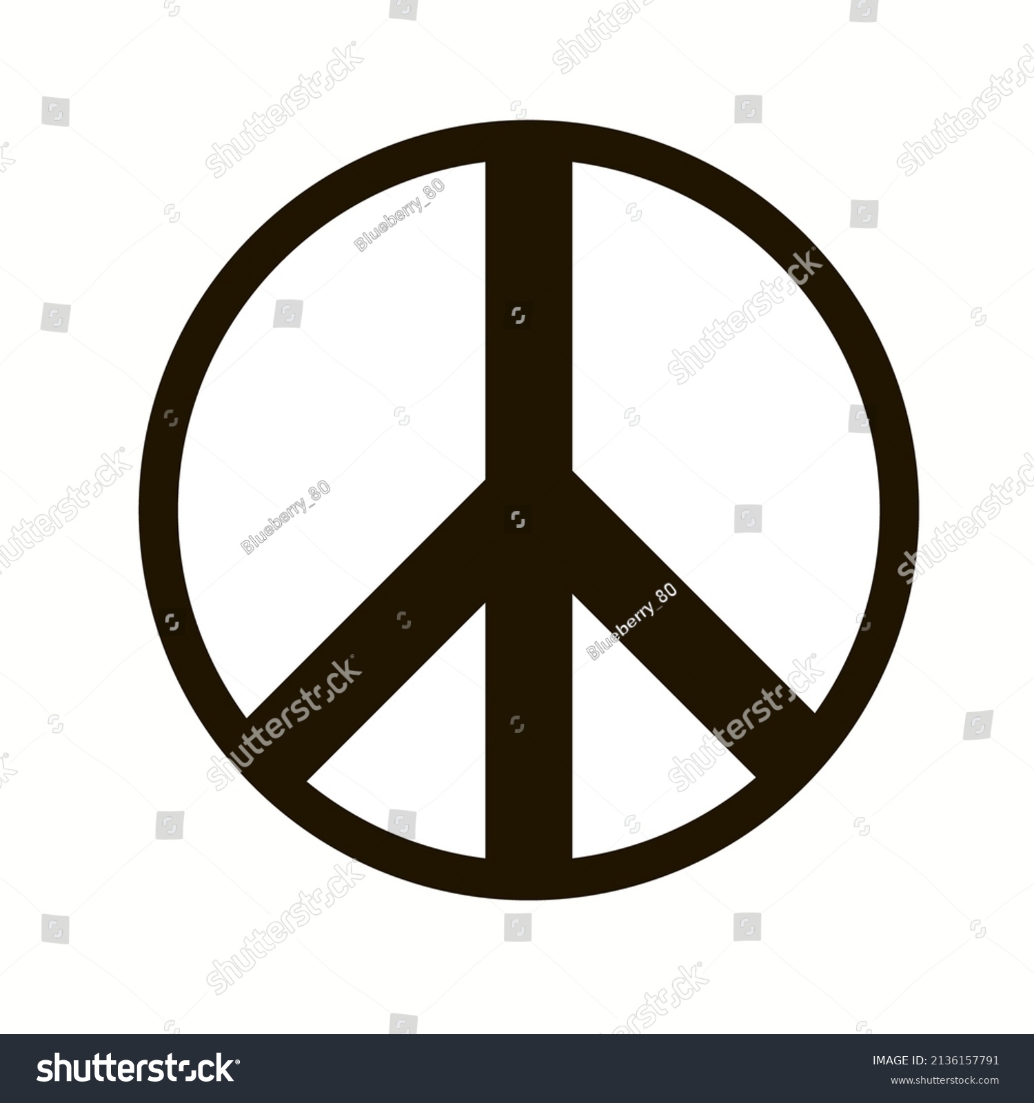 Peace Sign White Background Vector Stock Vector Royalty Free