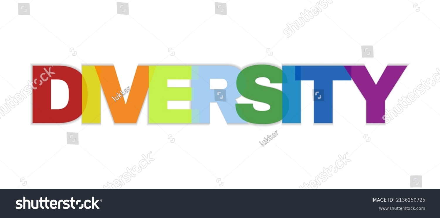 Diversity Word Colorful Banner Background Vector Stock Vector (Royalty ...