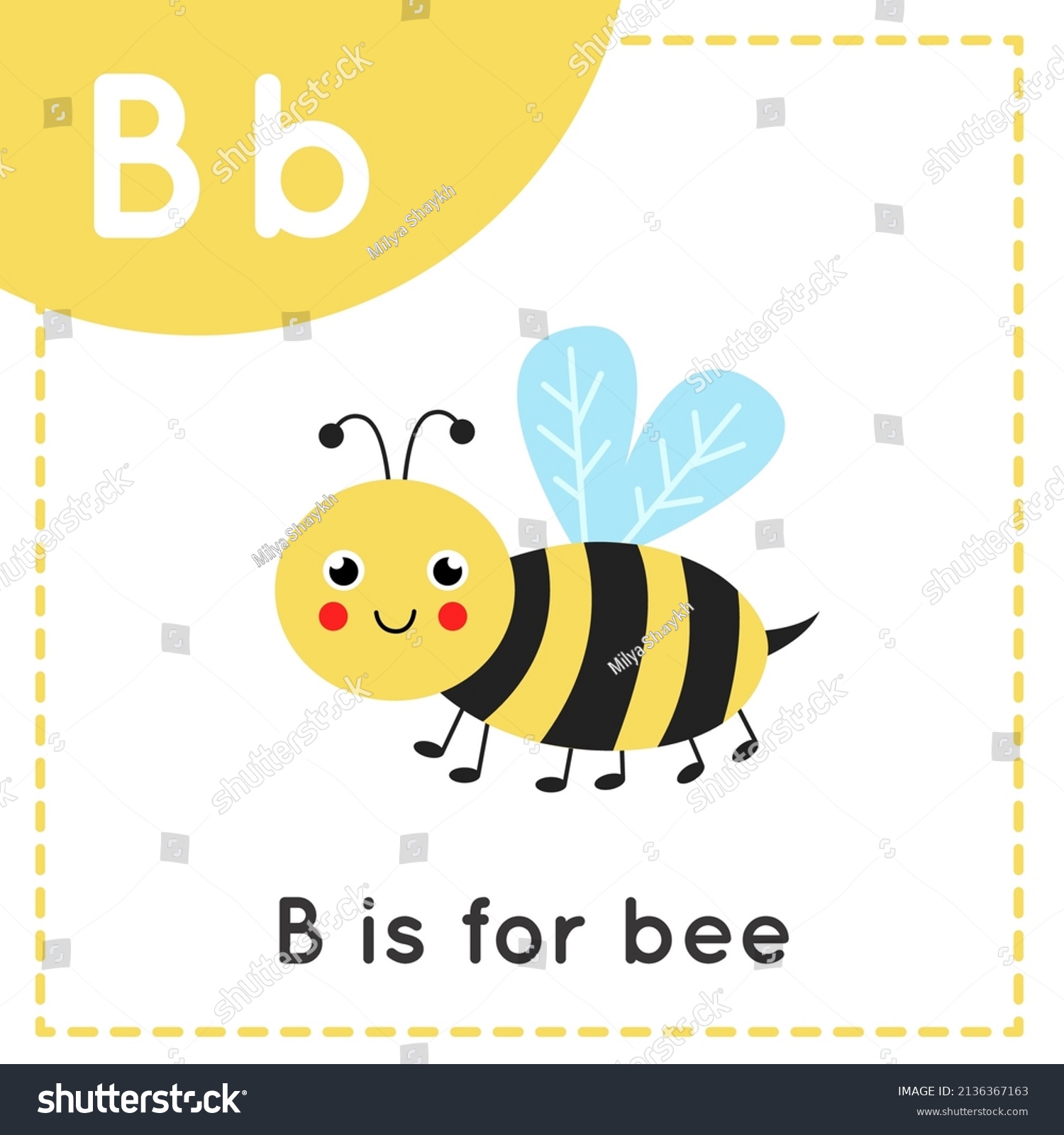 Animal Alphabet Flashcard Children Learning Letter Stock Vector ...