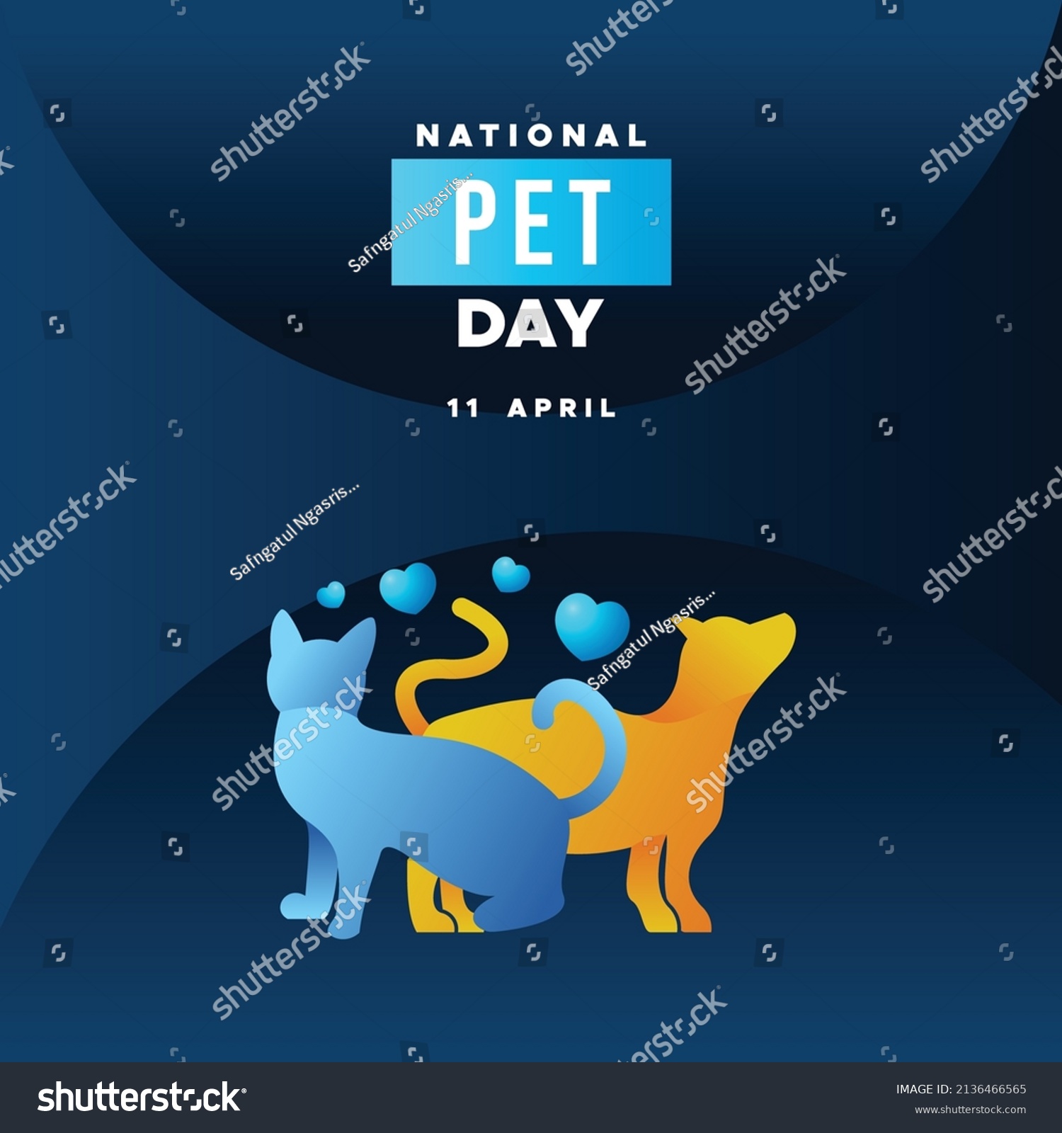 National Pet Day Vector Banner Design Stock Vector (Royalty Free ...