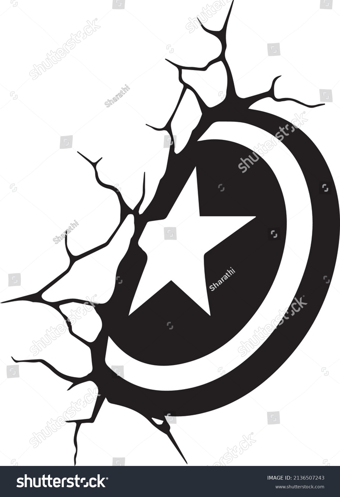 Captain America Shield Silhouette Vector Stock Vector (Royalty Free