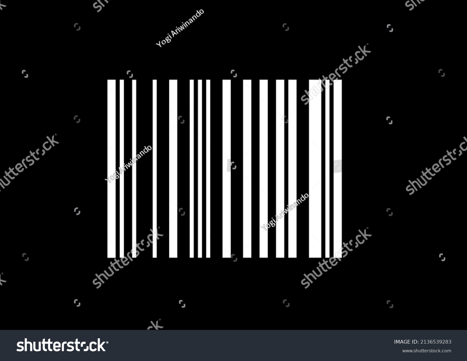 Barcode Logo White On Black Background Stock Illustration 2136539283 ...